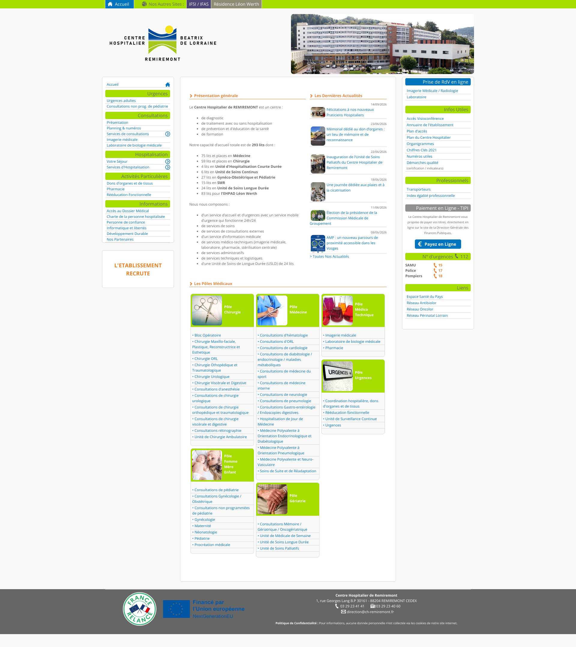 Aperçu du site