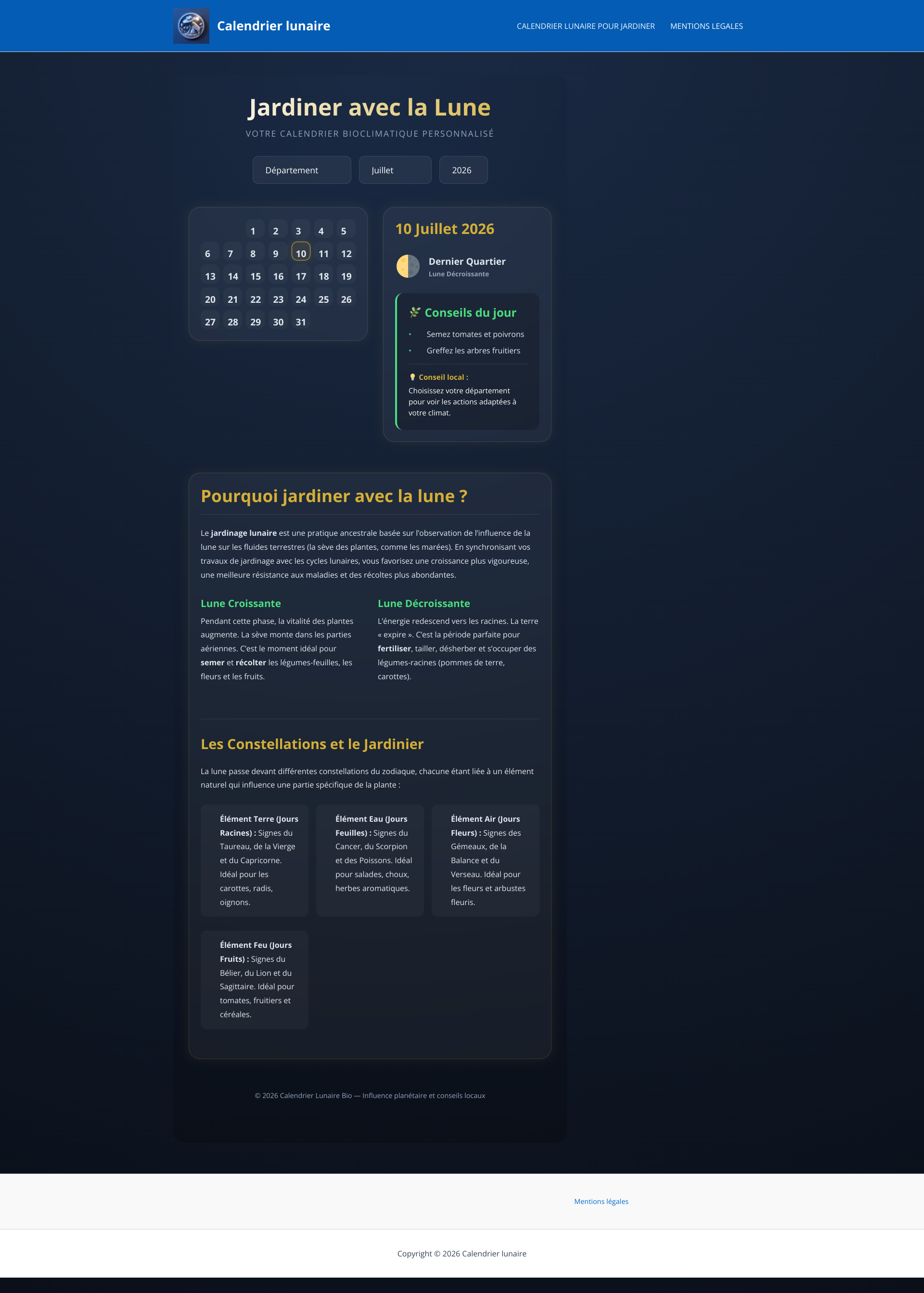 Aperçu du site