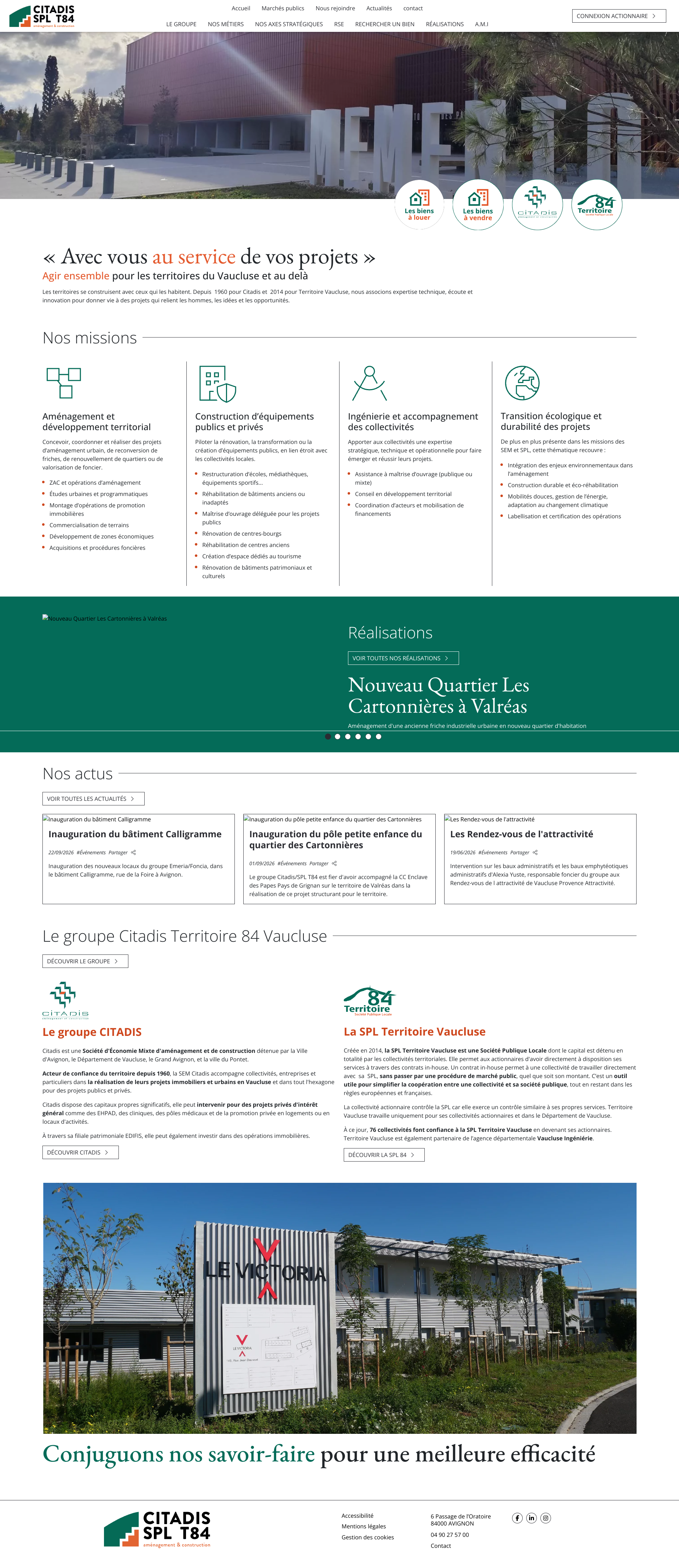 Aperçu du site