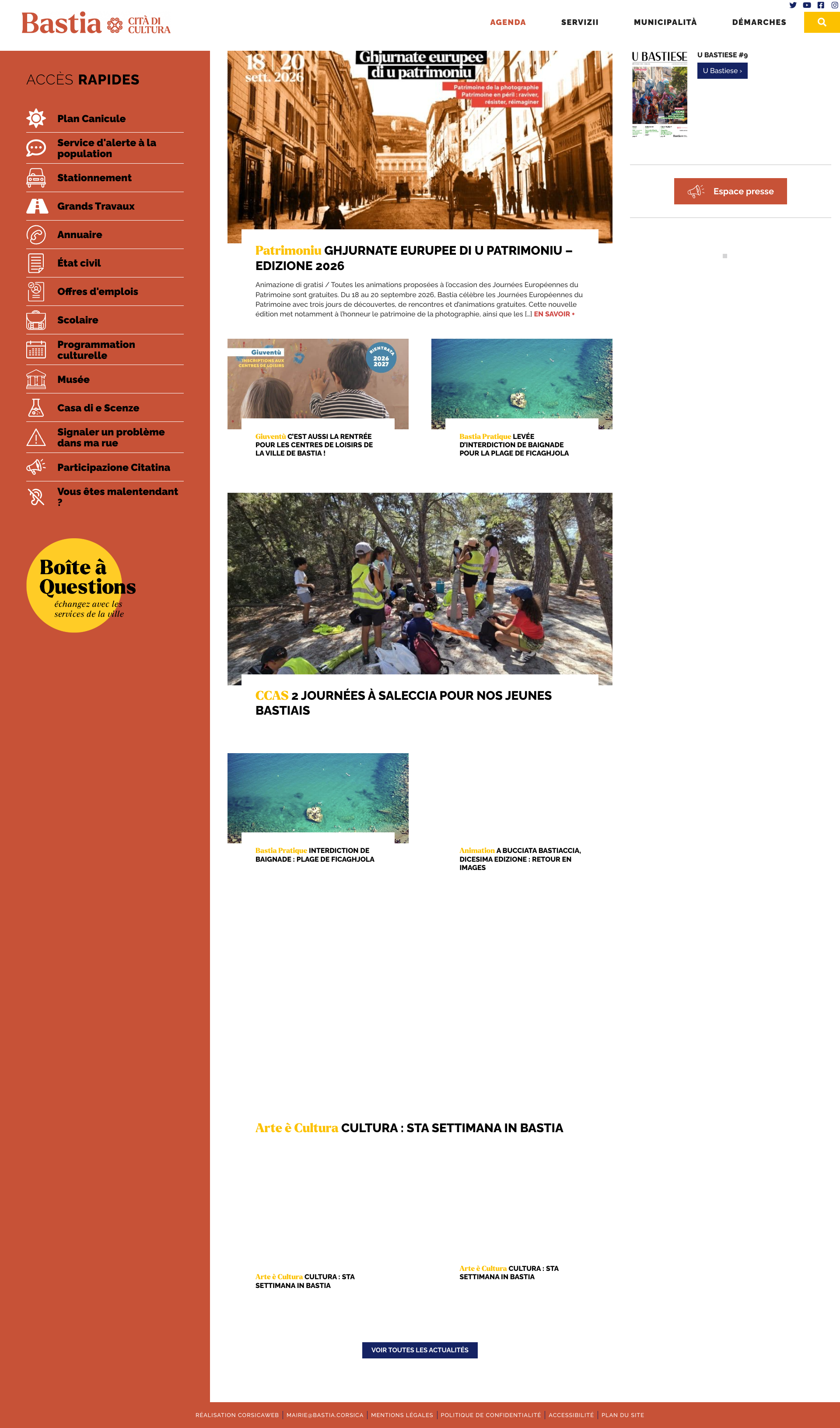 Aperçu du site