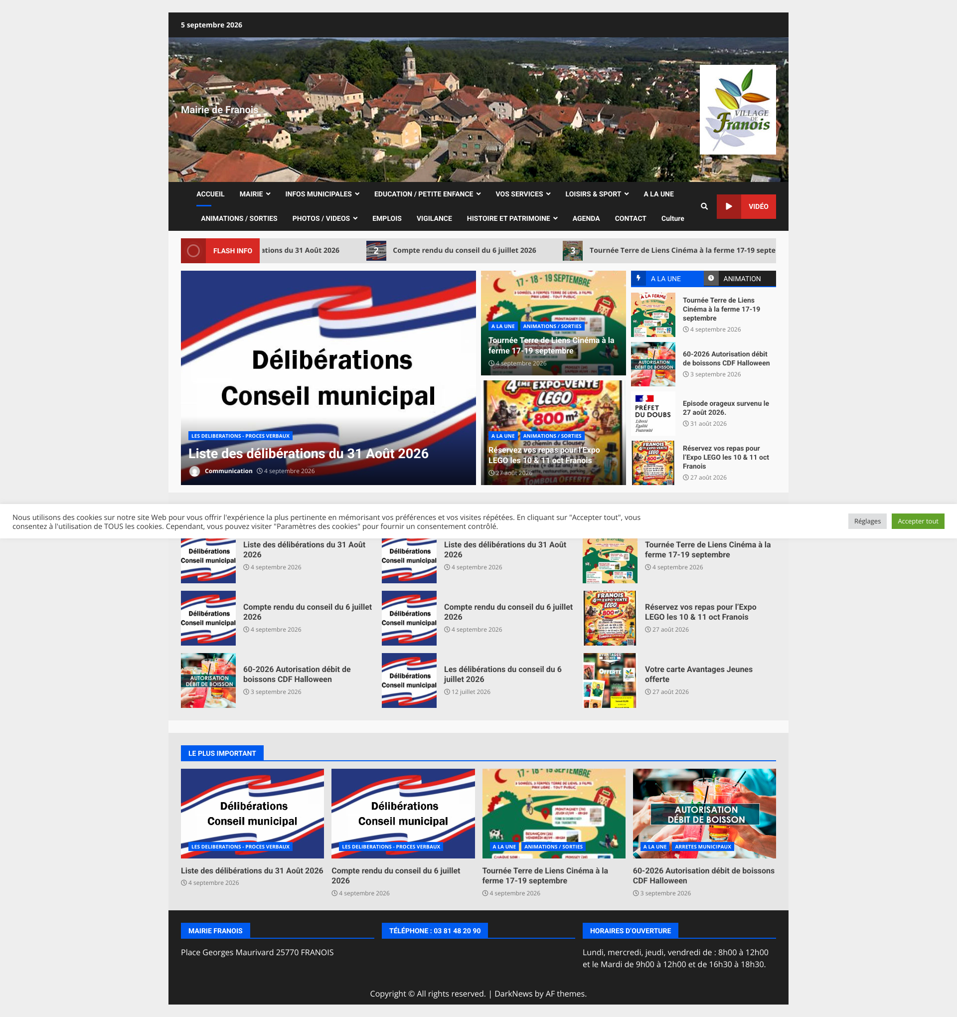 Aperçu du site
