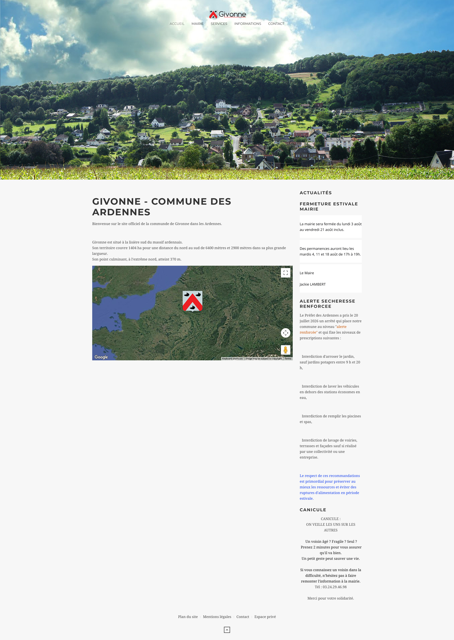 Aperçu du site