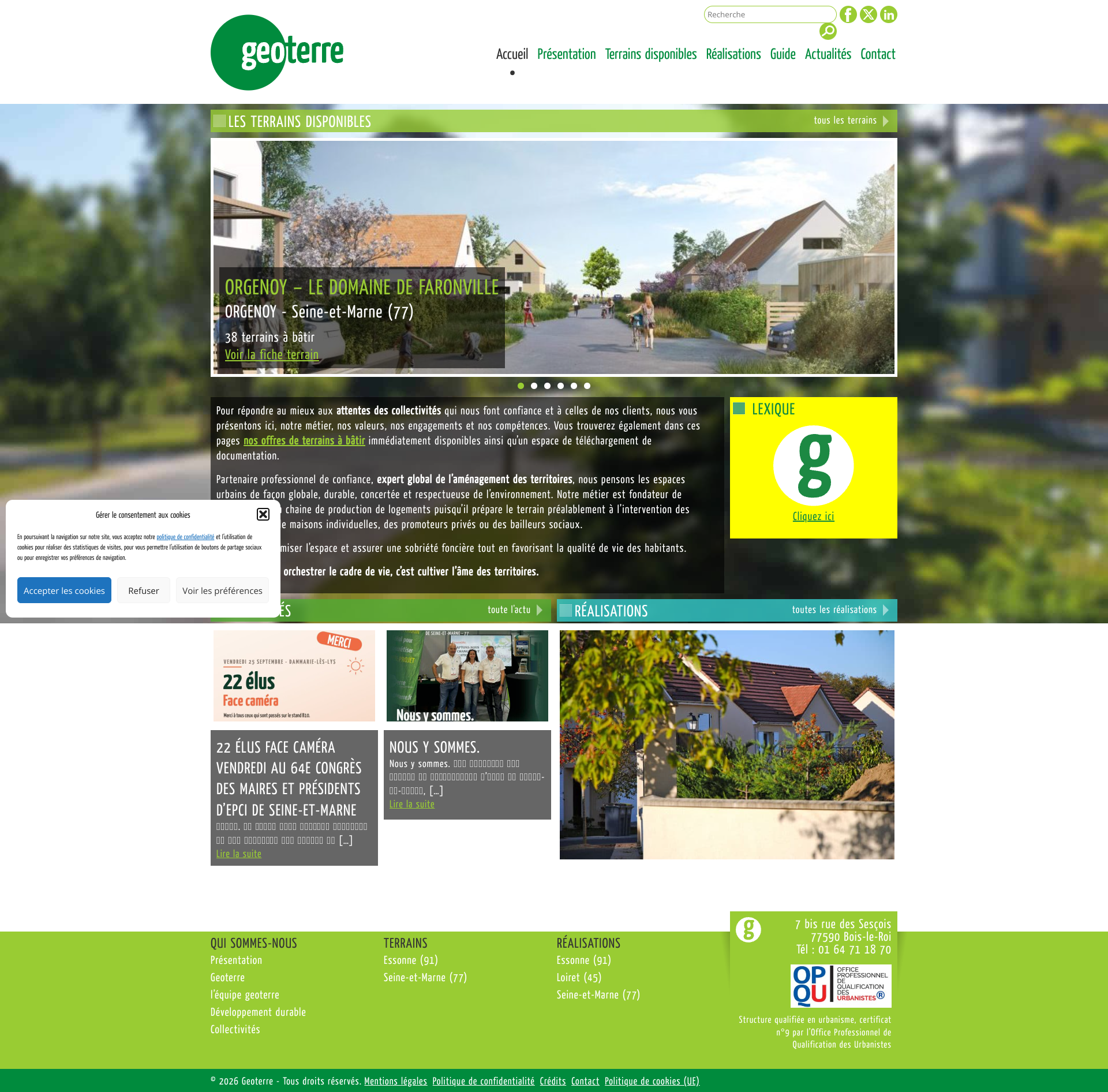 Aperçu du site