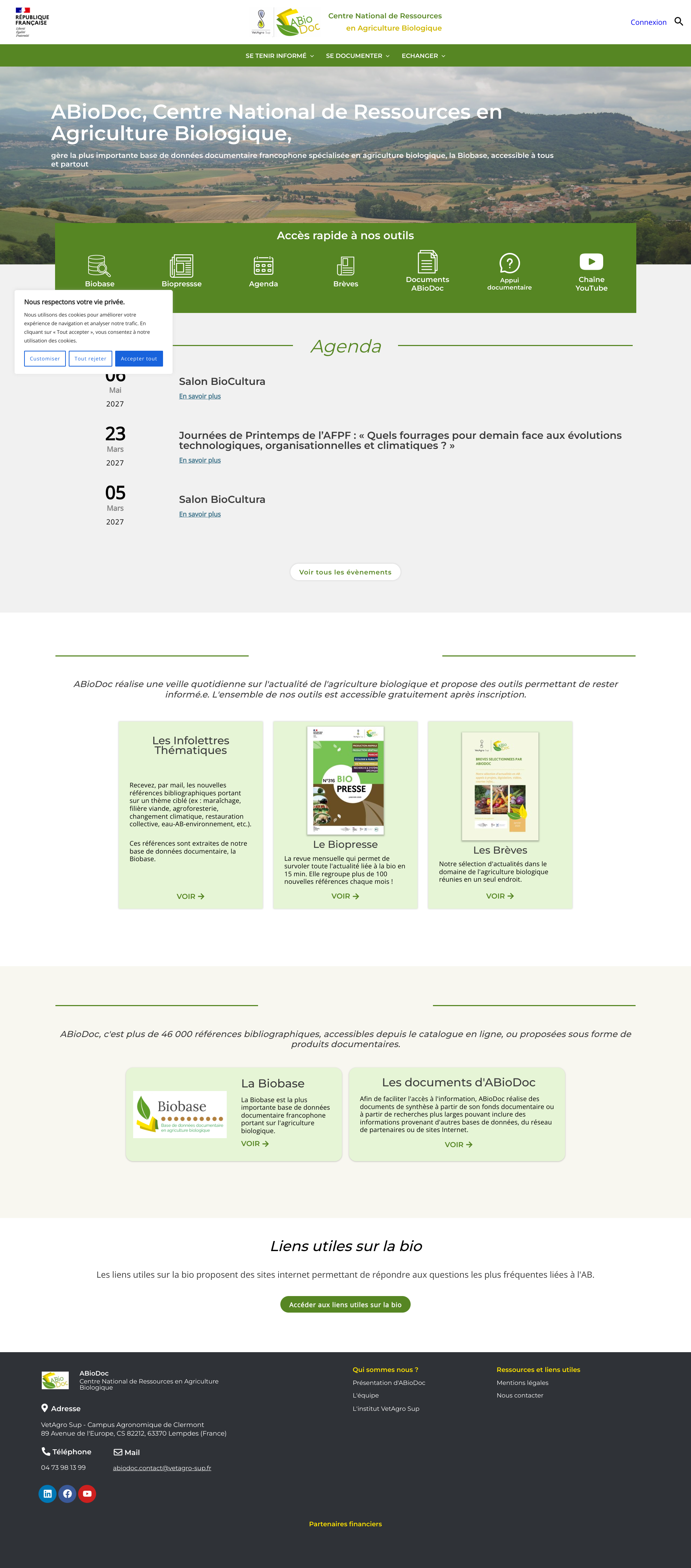 Aperçu du site