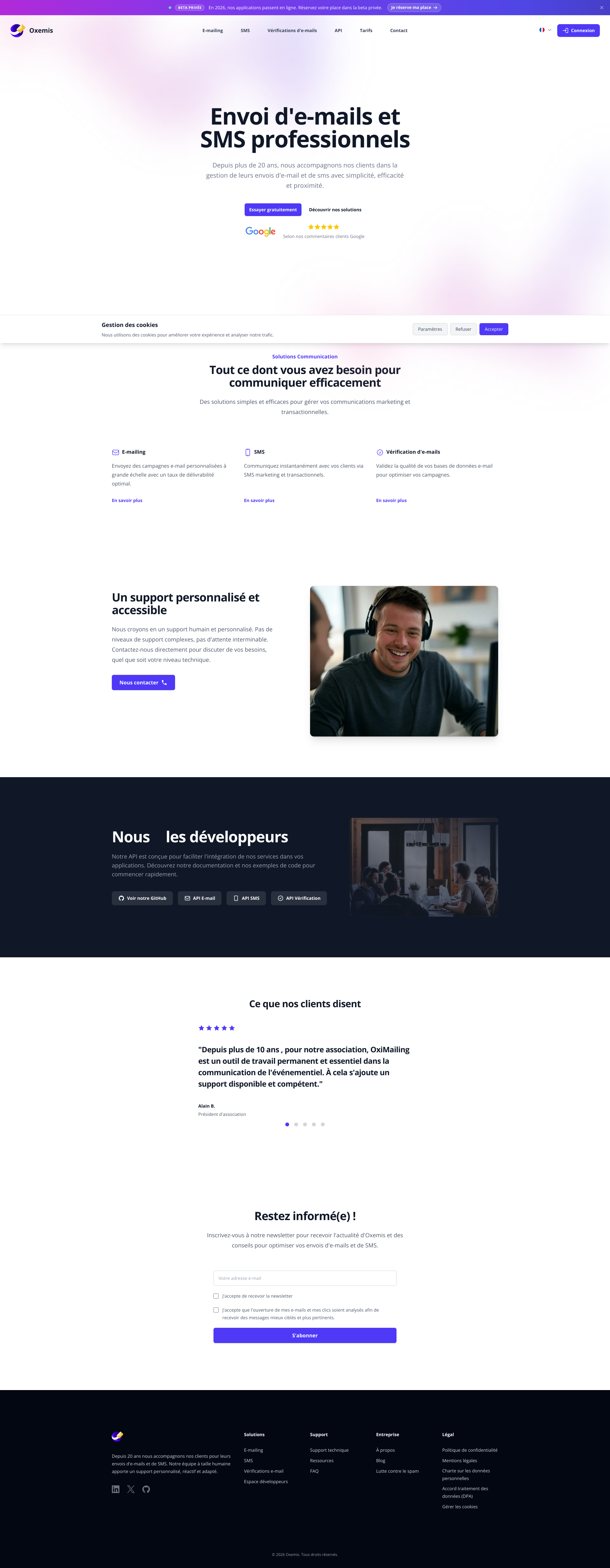 Aperçu du site