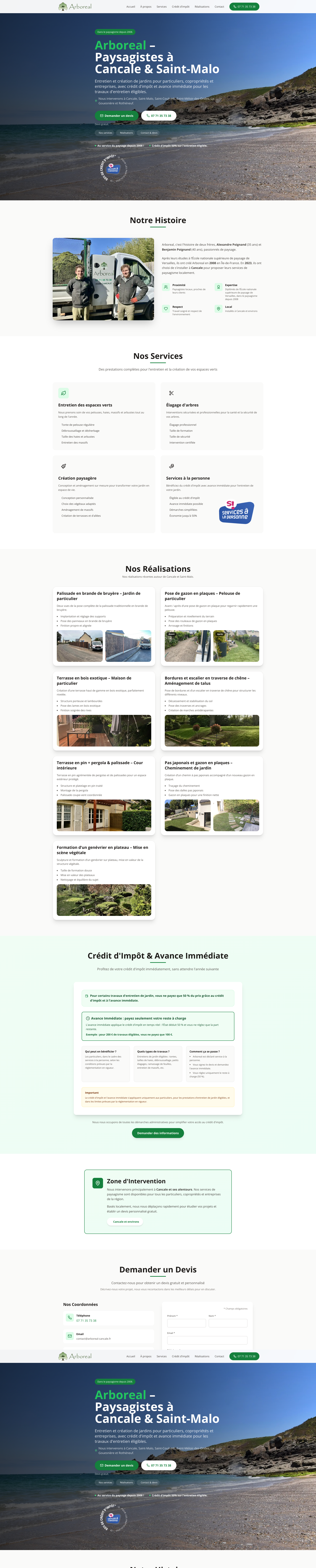 Aperçu du site