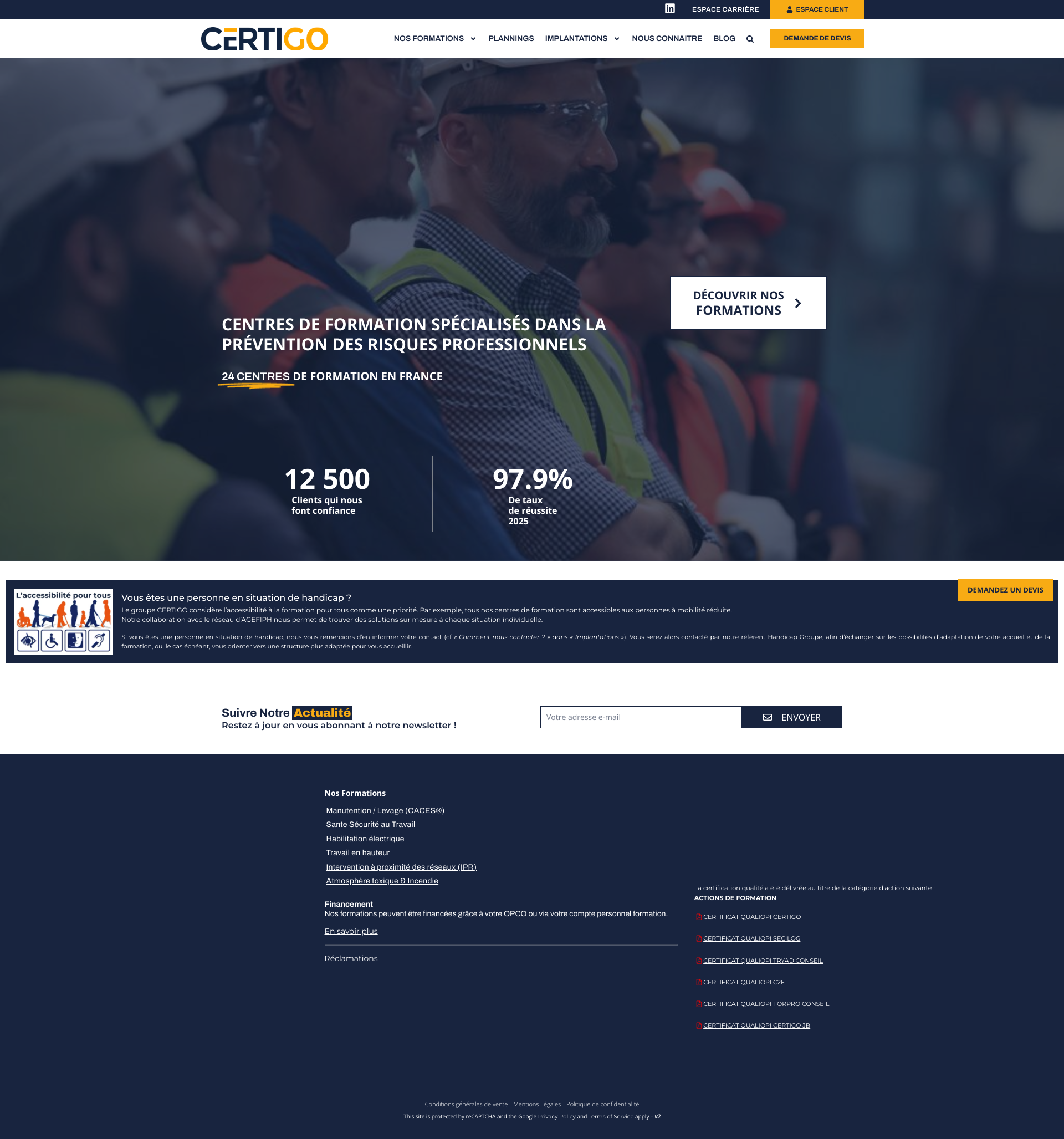 Aperçu du site