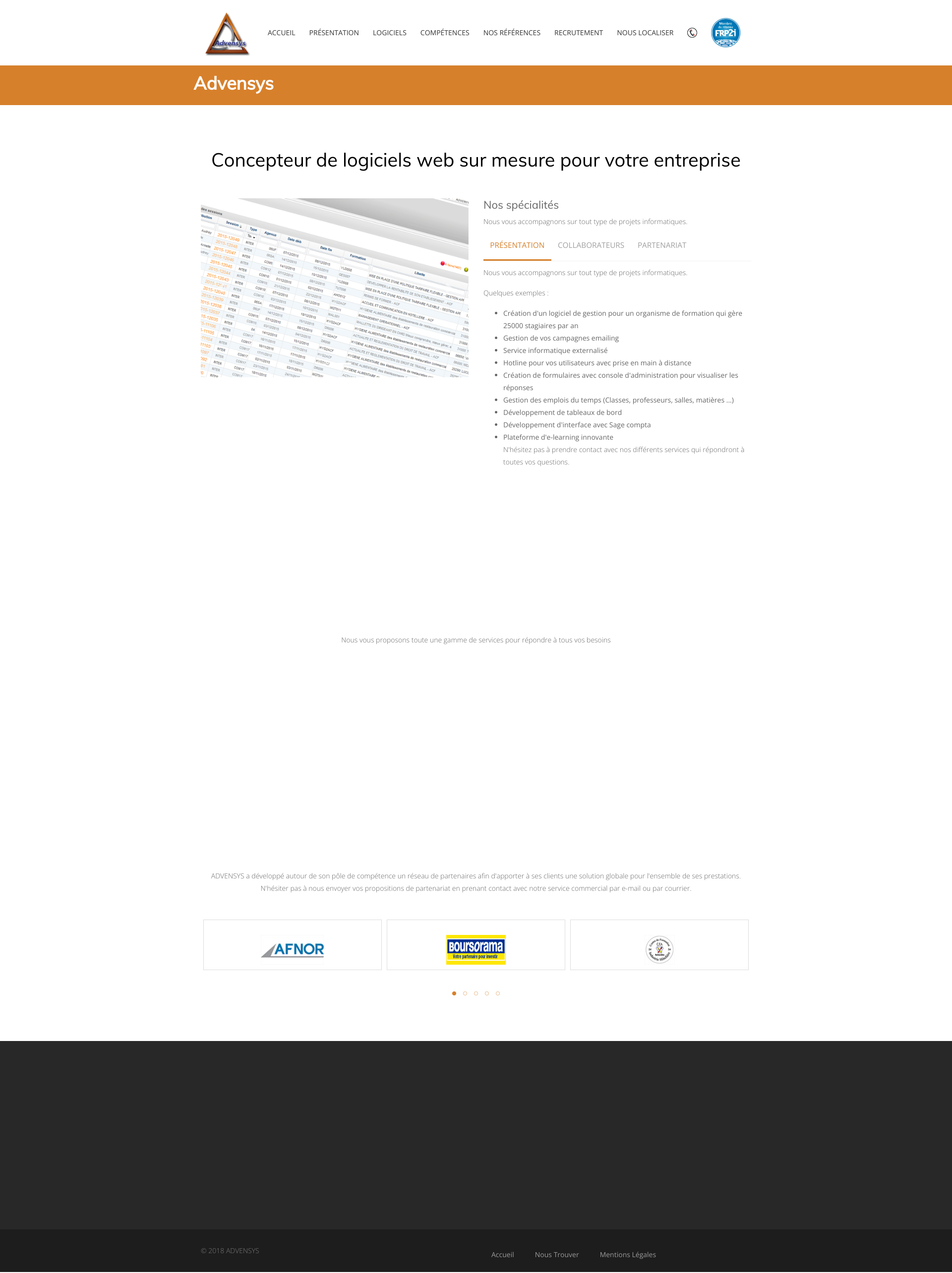 Aperçu du site