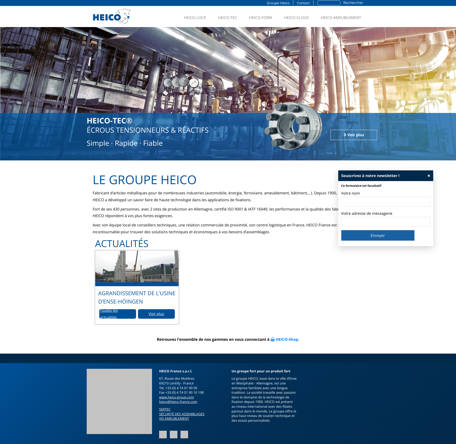 Aperçu du site