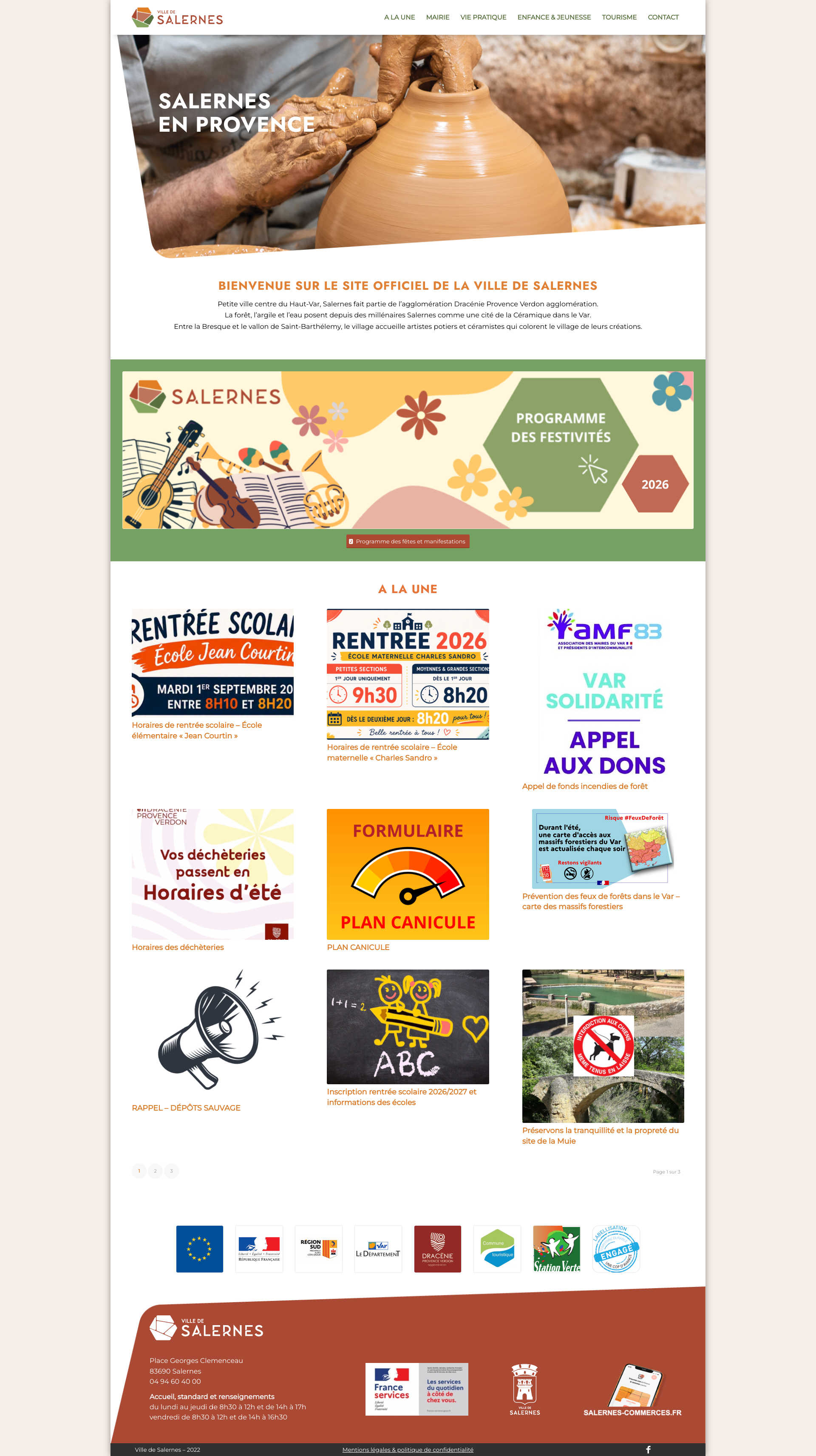 Aperçu du site