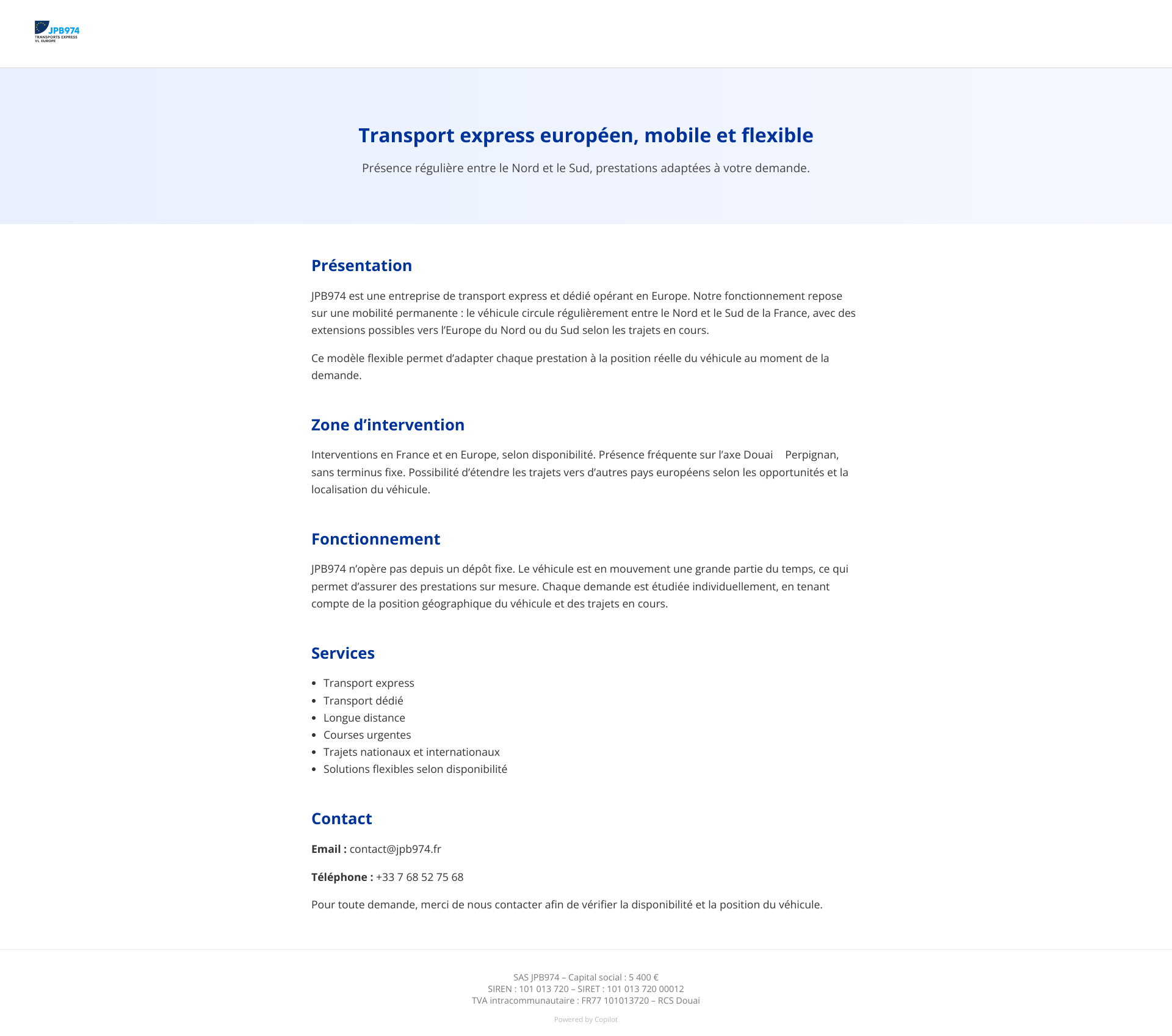 Aperçu du site