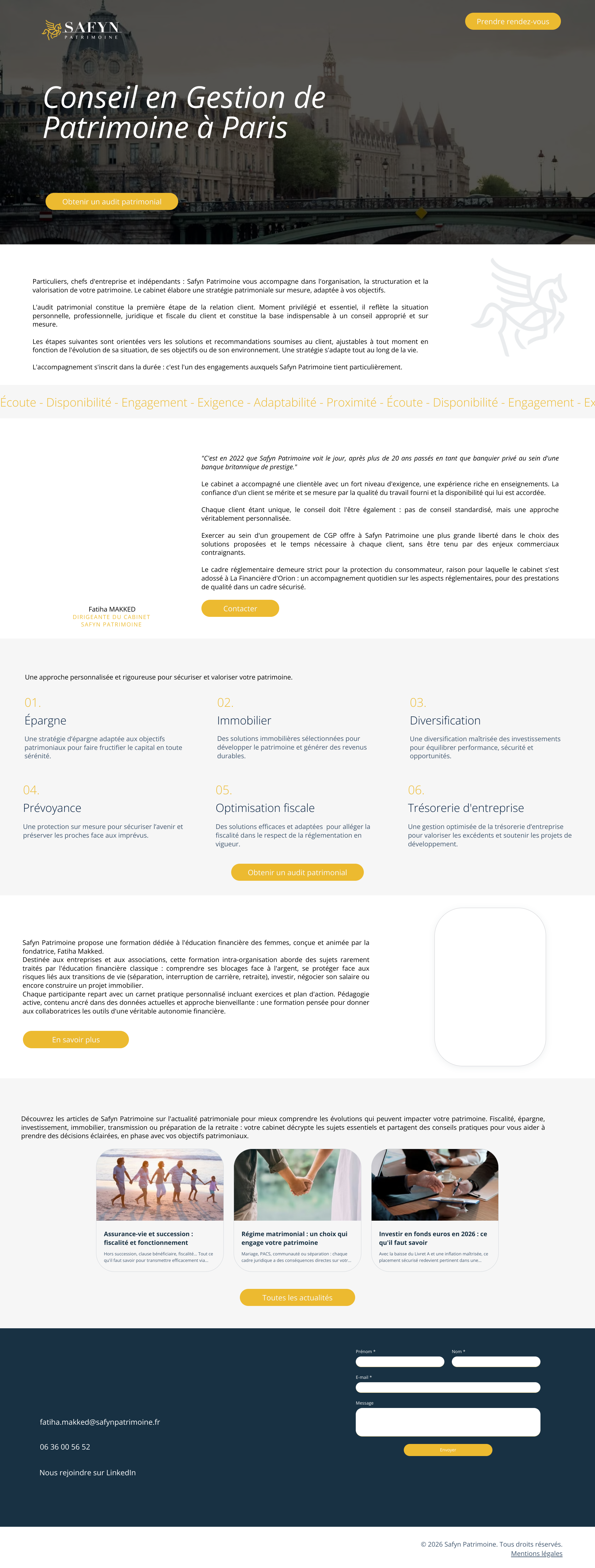Aperçu du site