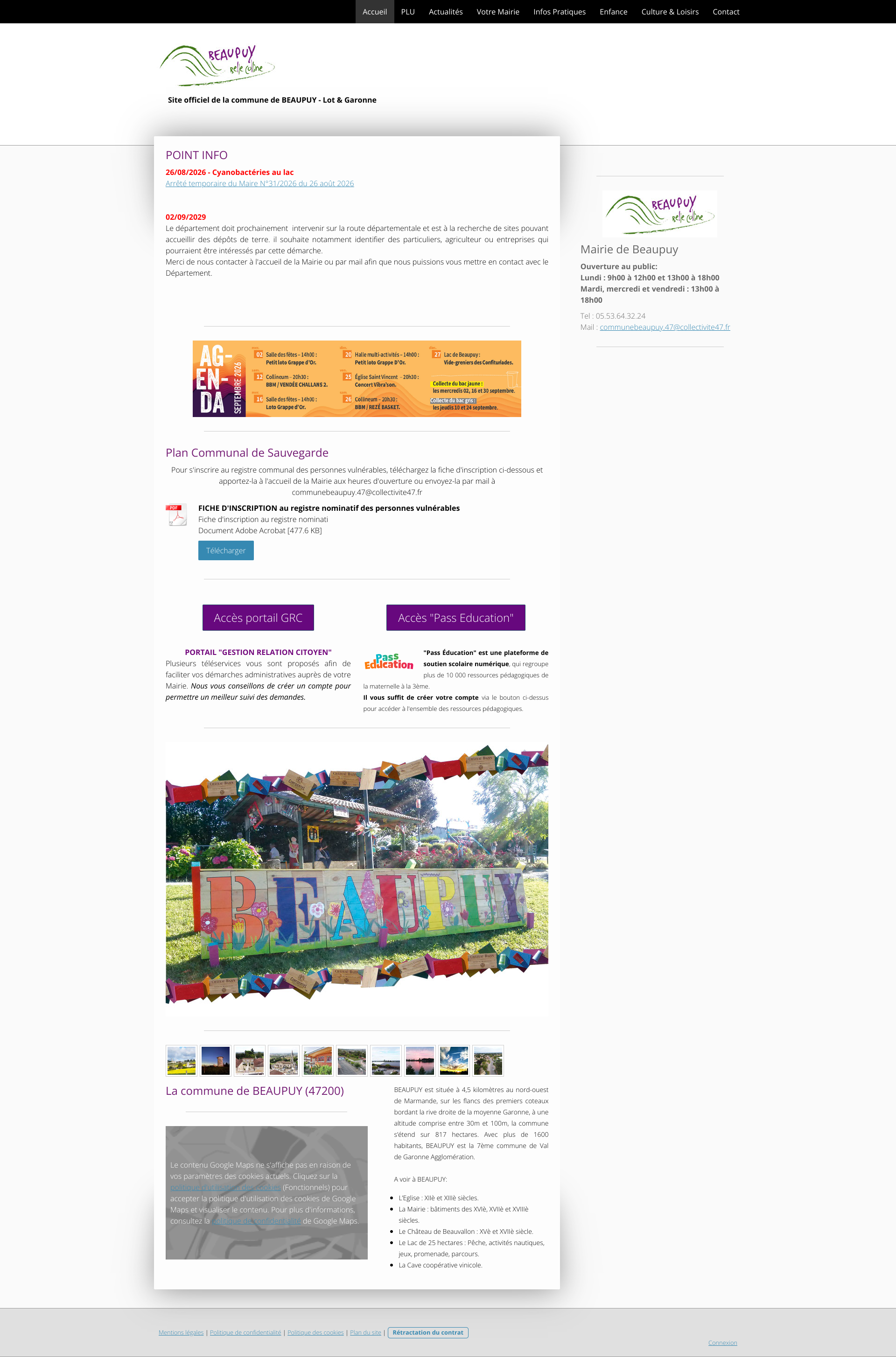 Aperçu du site