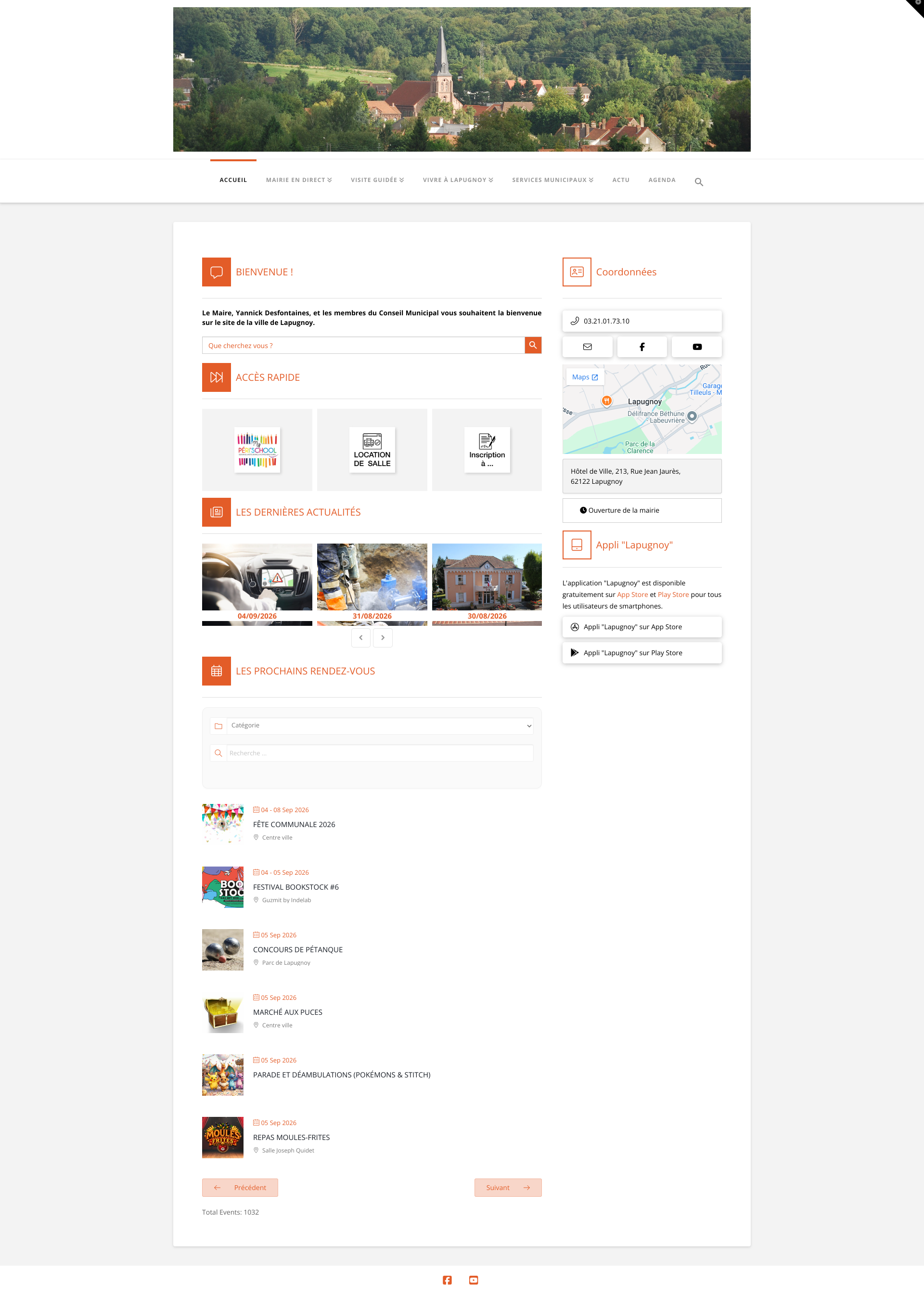 Aperçu du site