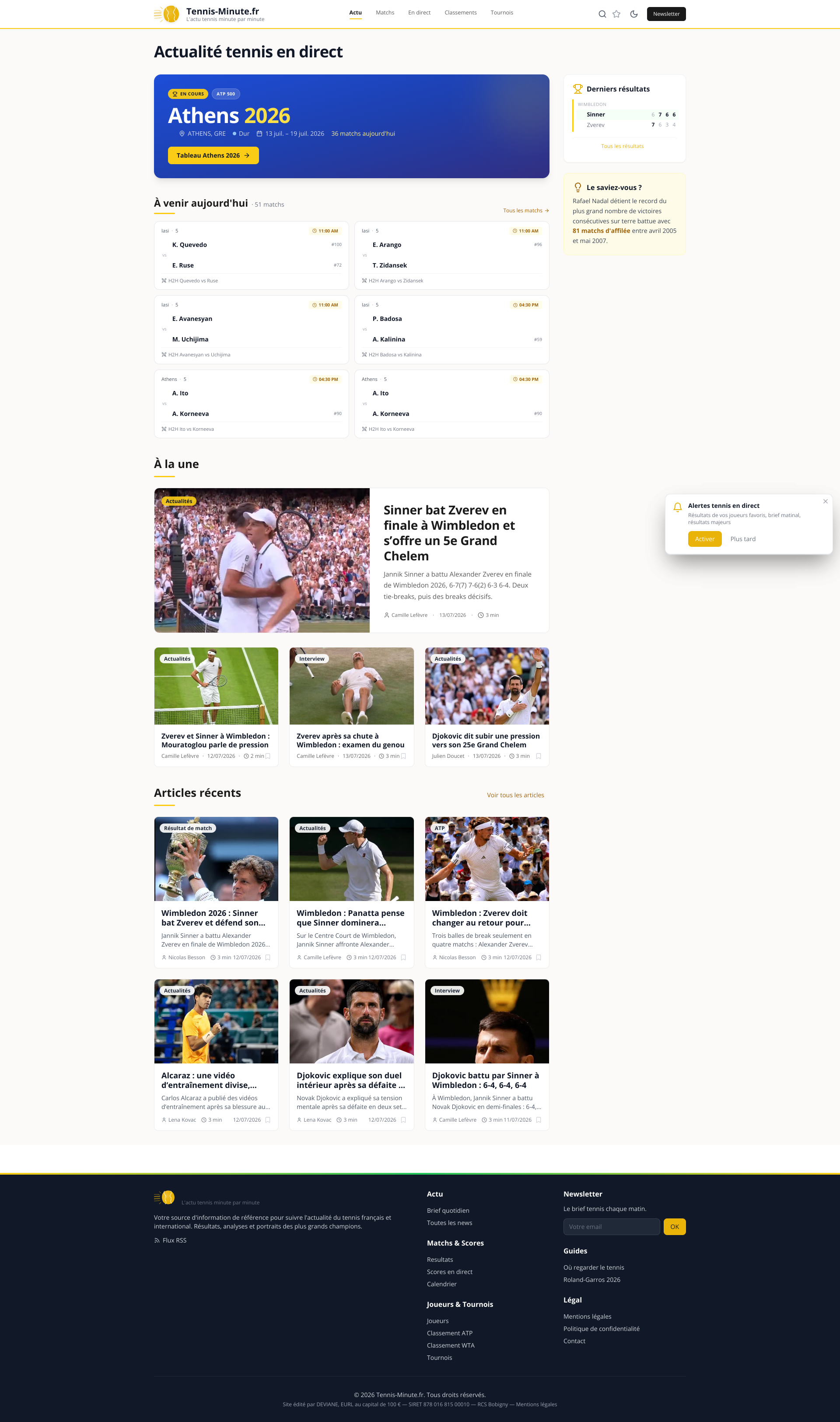 Aperçu du site