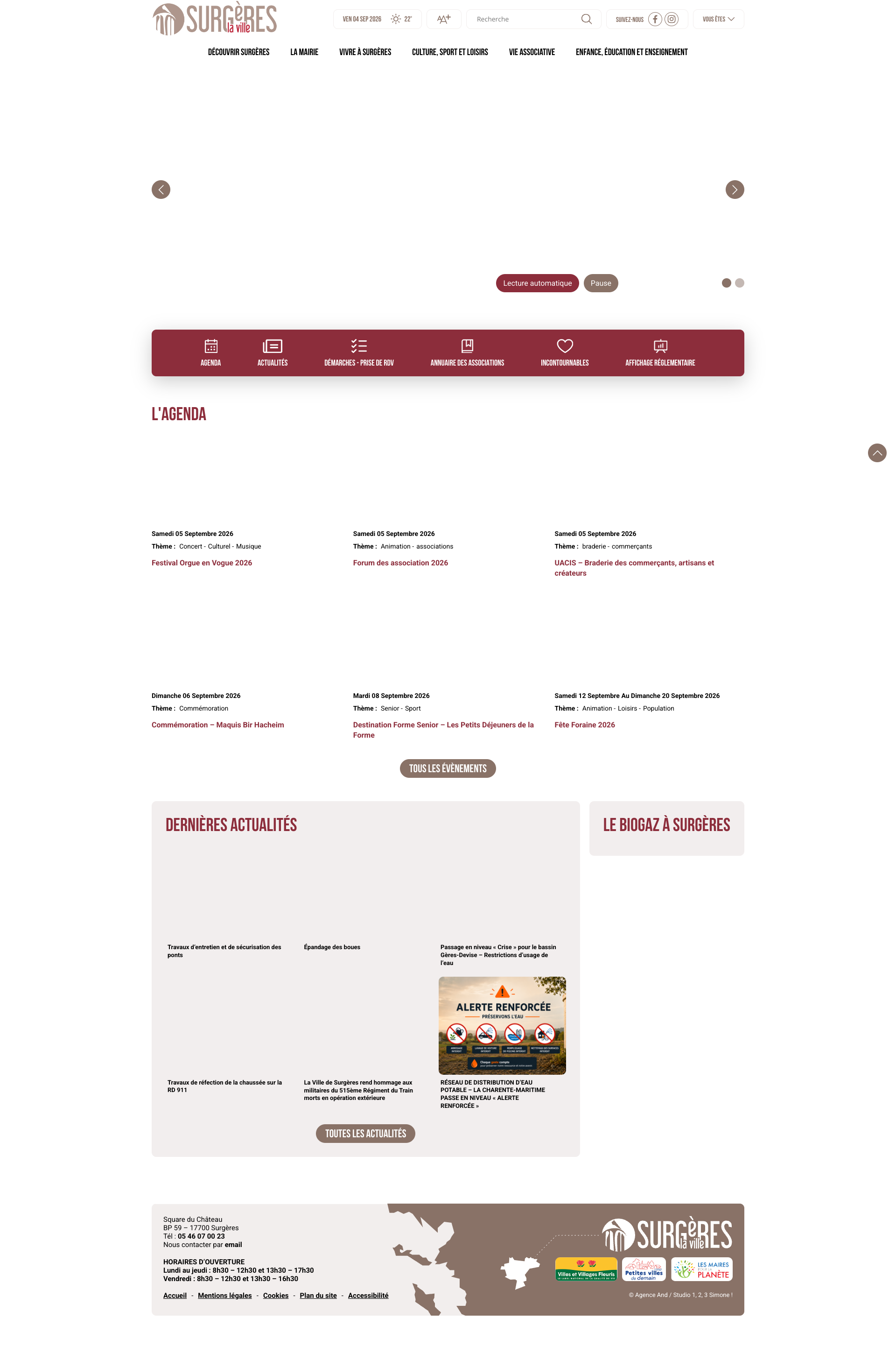 Aperçu du site