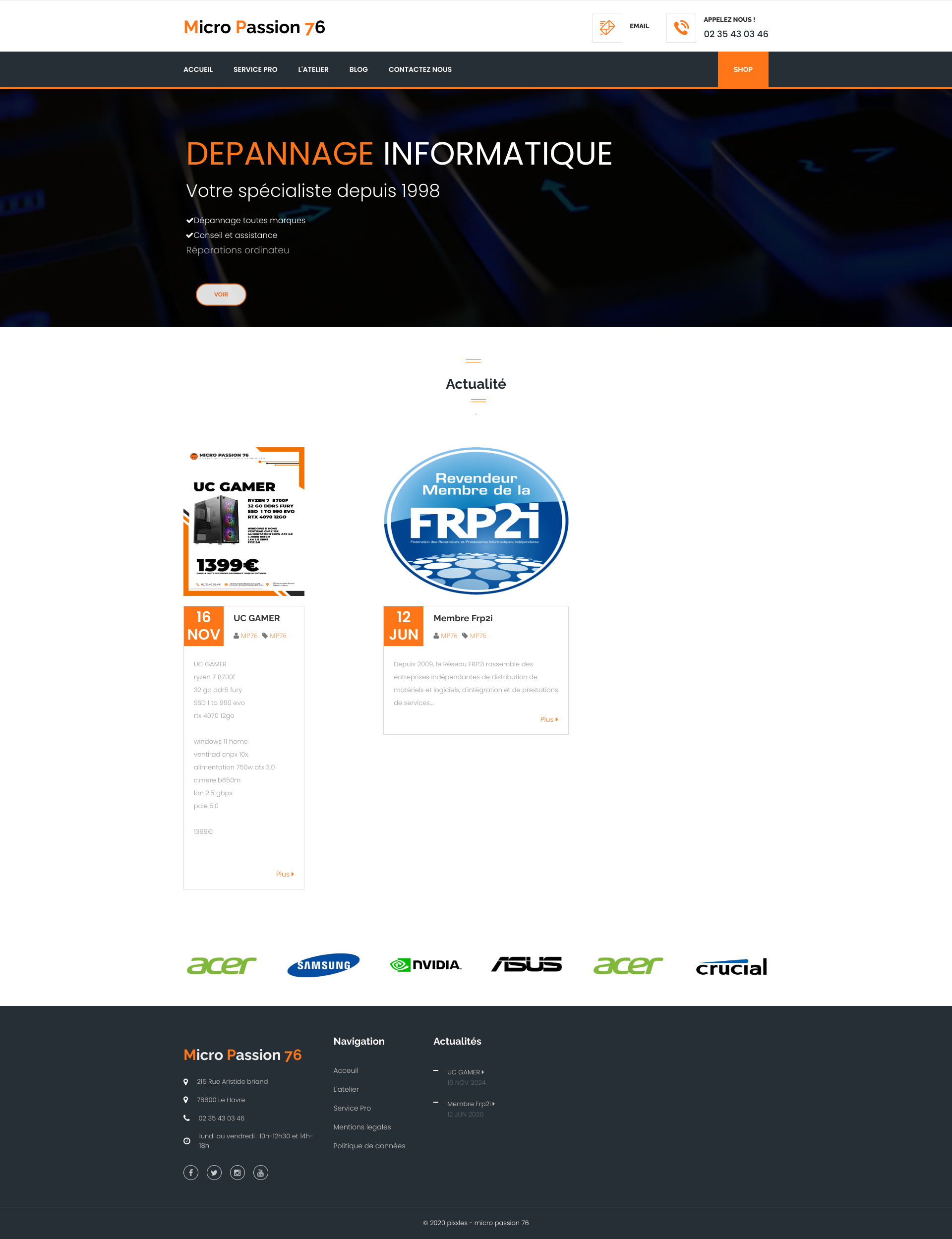 Aperçu du site