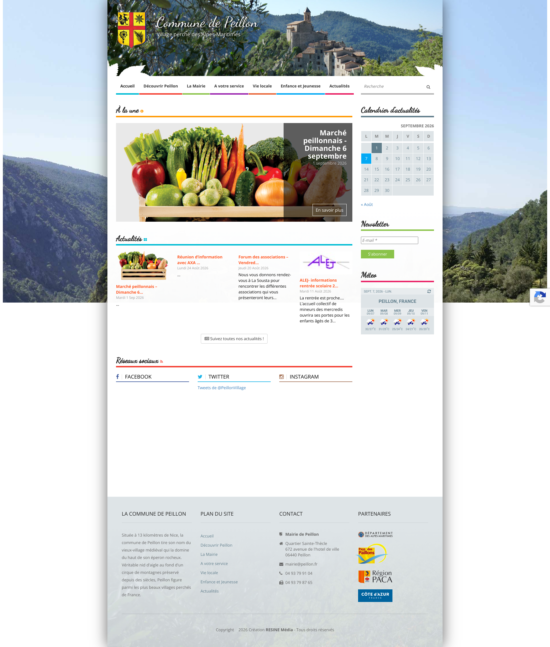 Aperçu du site