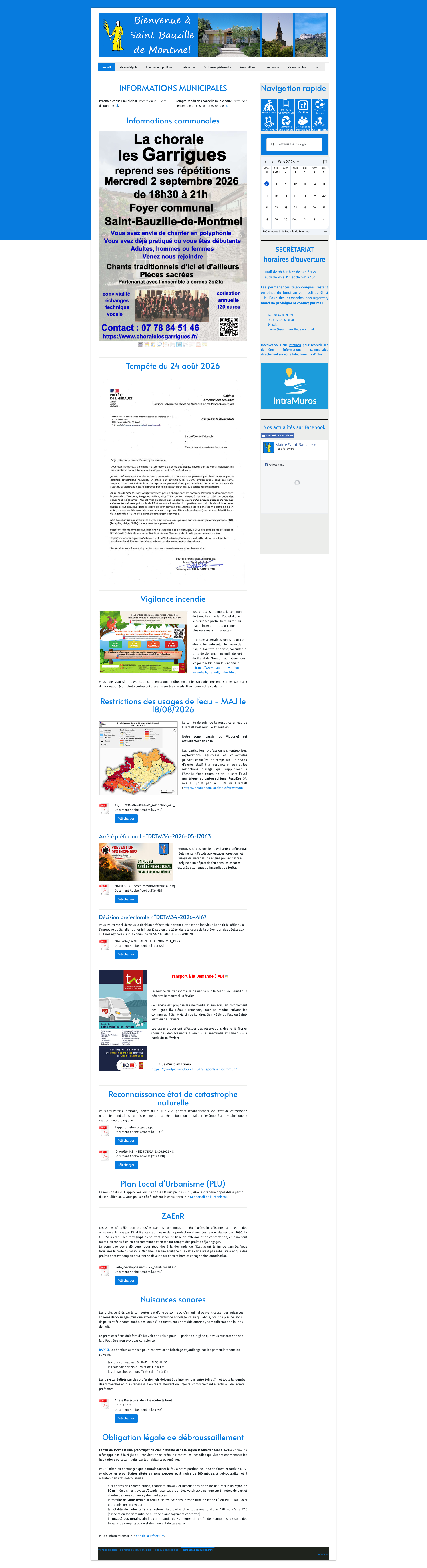 Aperçu du site