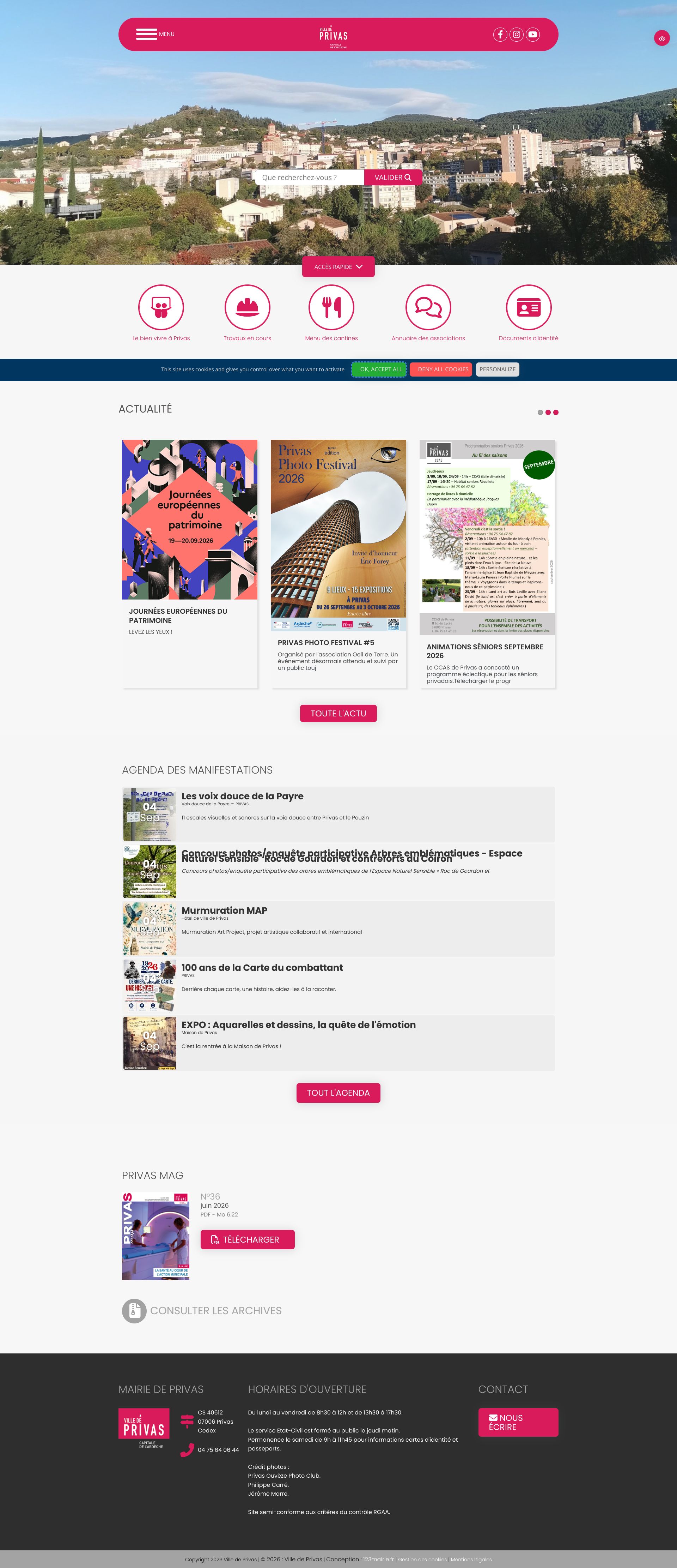 Aperçu du site