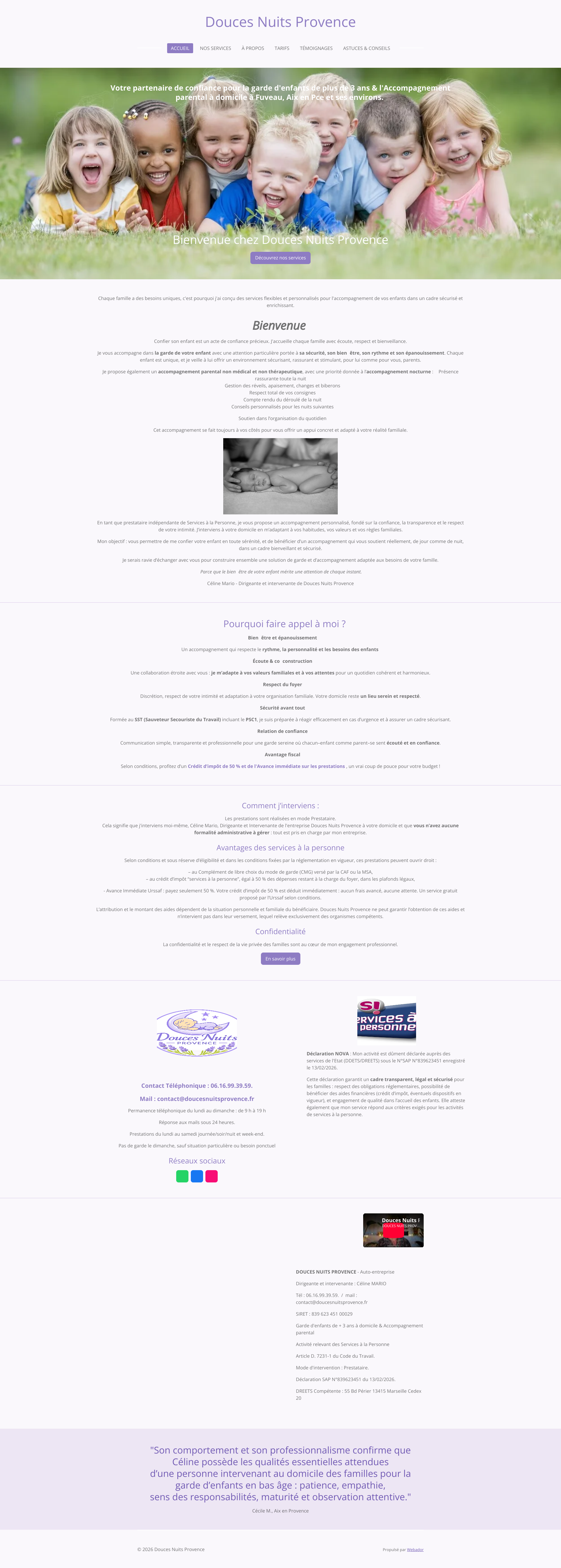 Aperçu du site