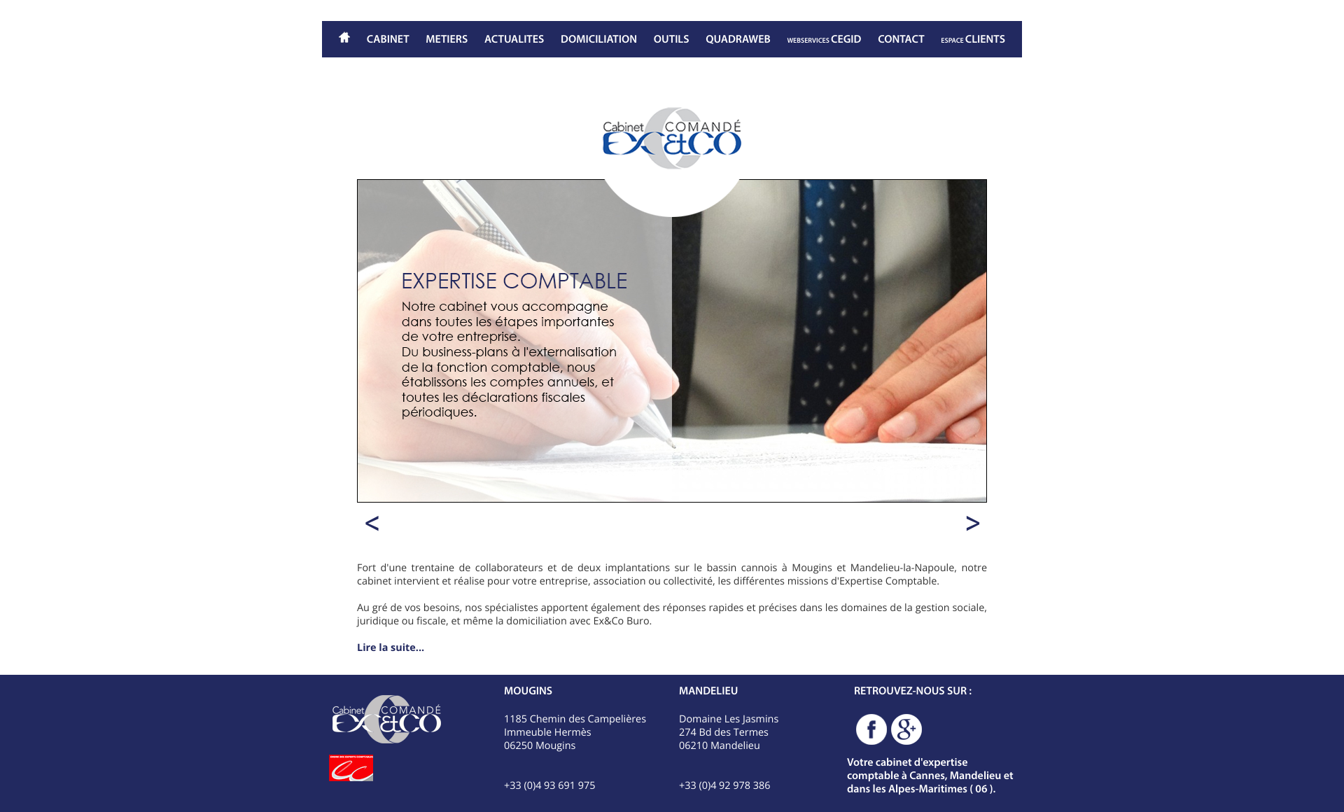 Aperçu du site