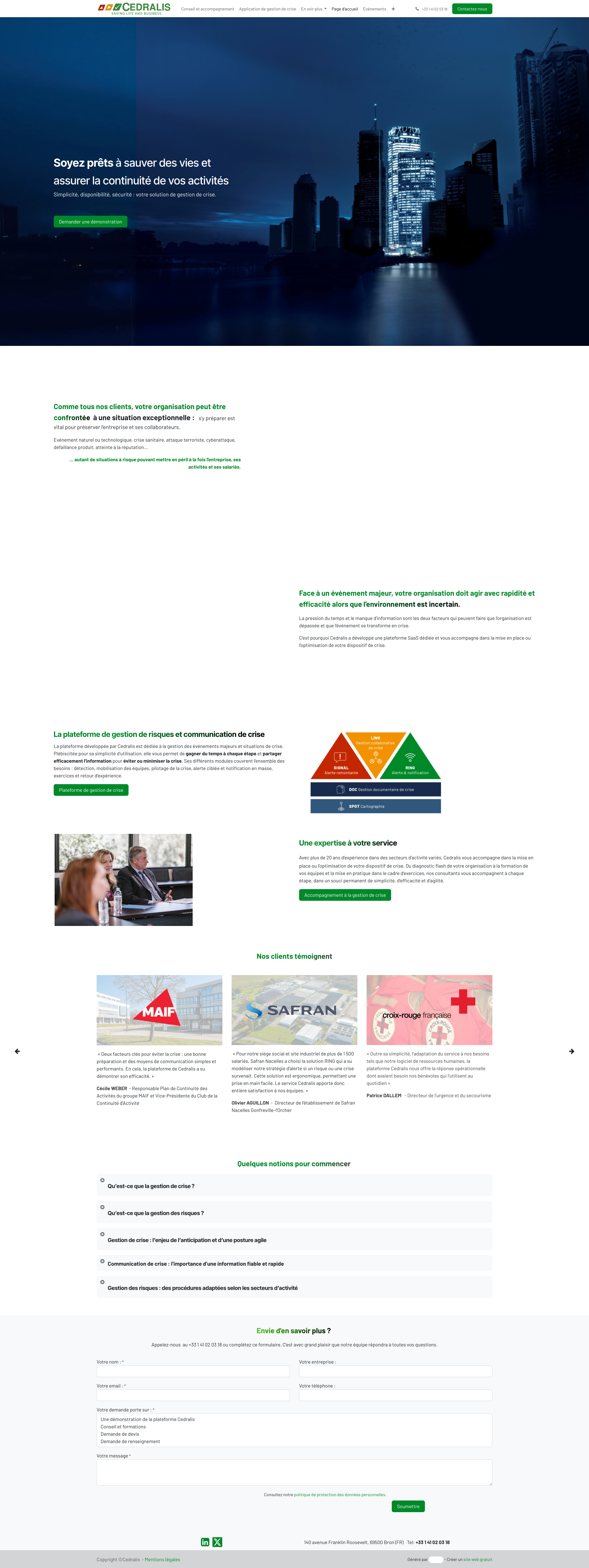 Aperçu du site