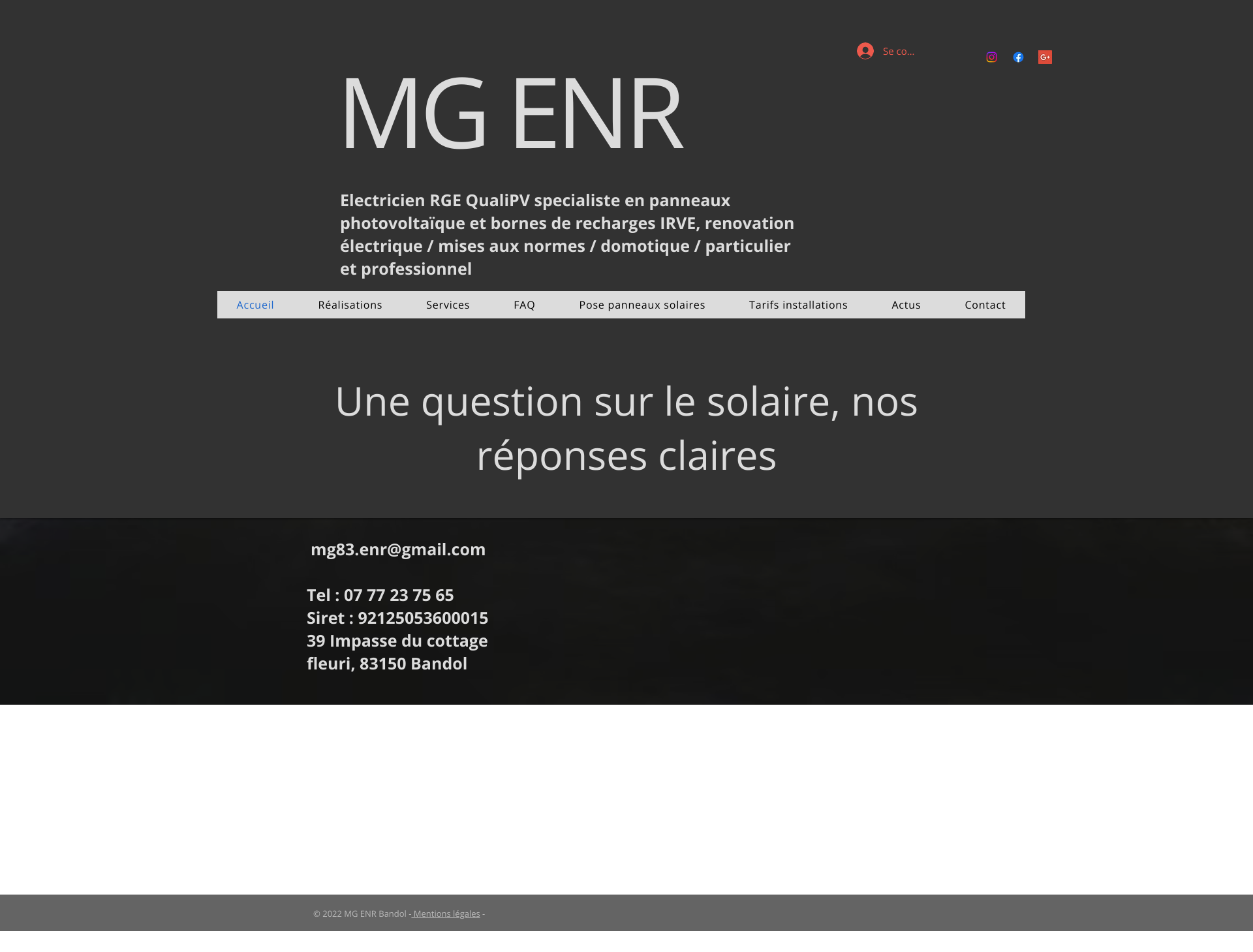 Aperçu du site