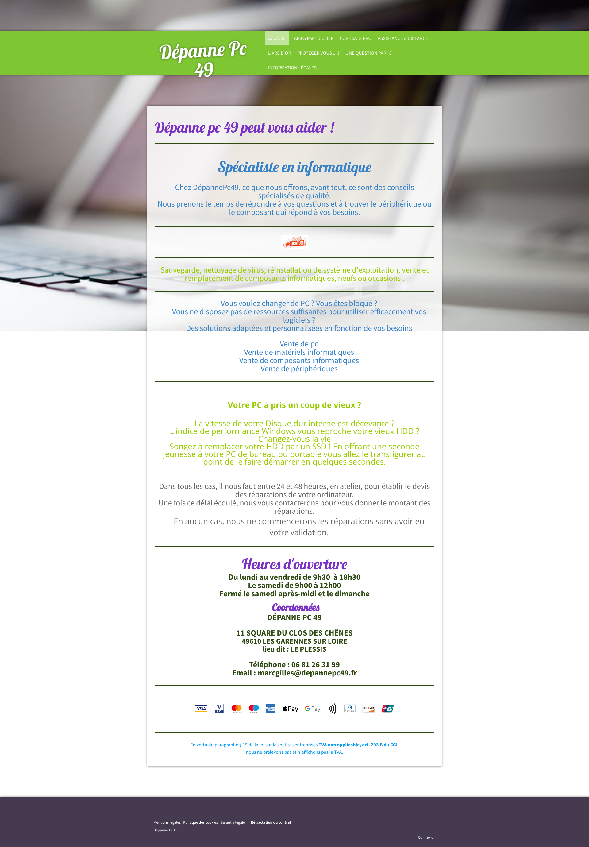 Aperçu du site