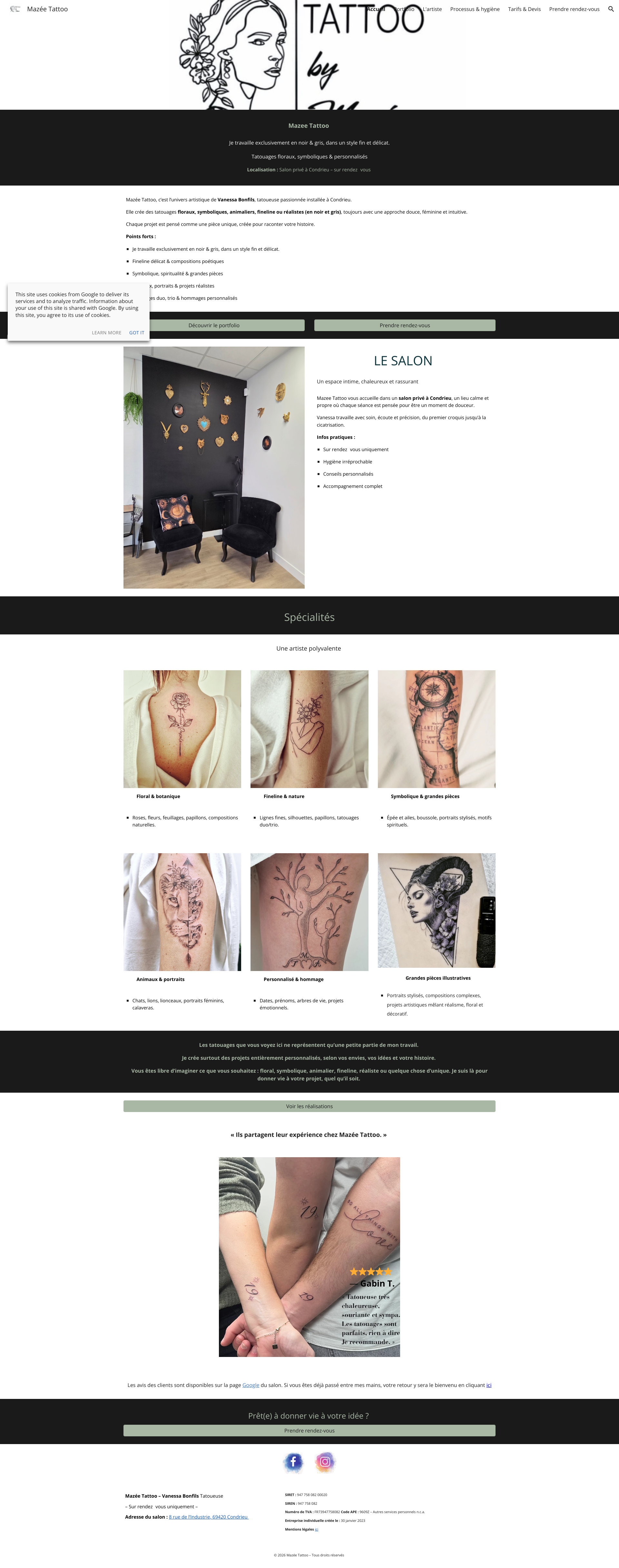 Aperçu du site