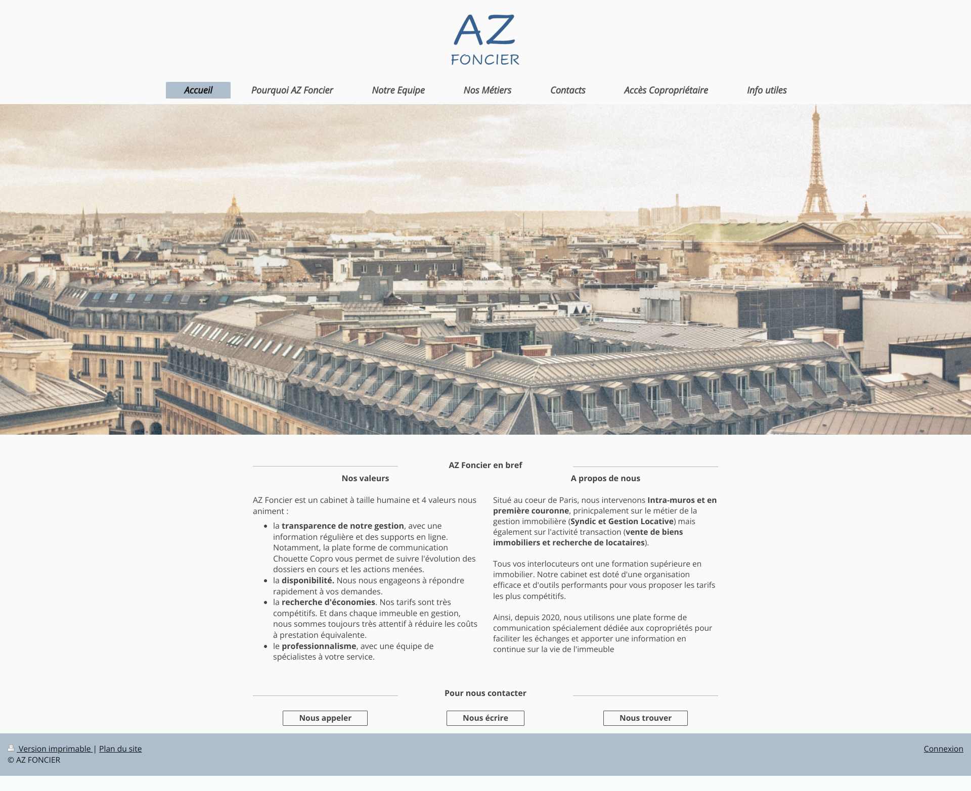 Aperçu du site