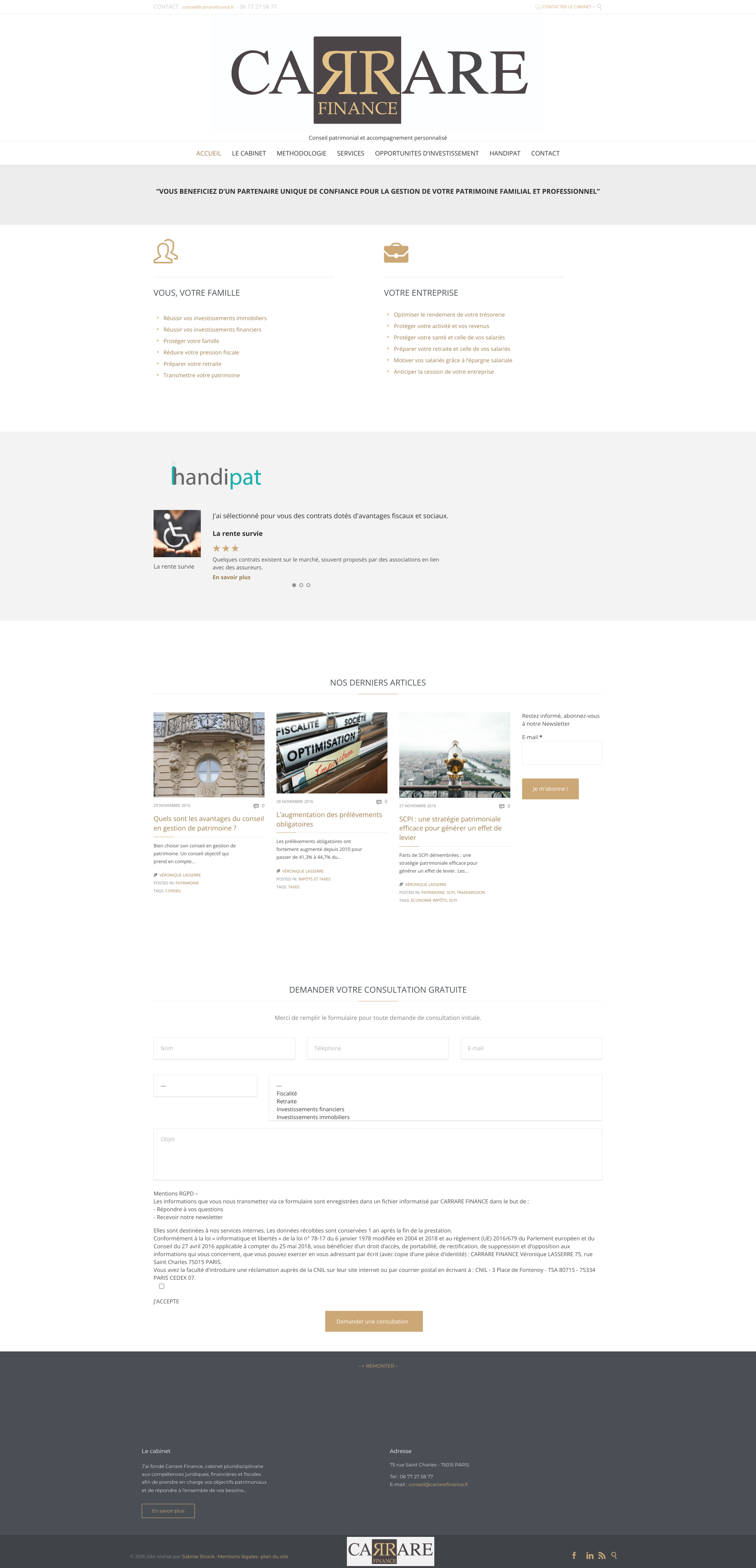 Aperçu du site