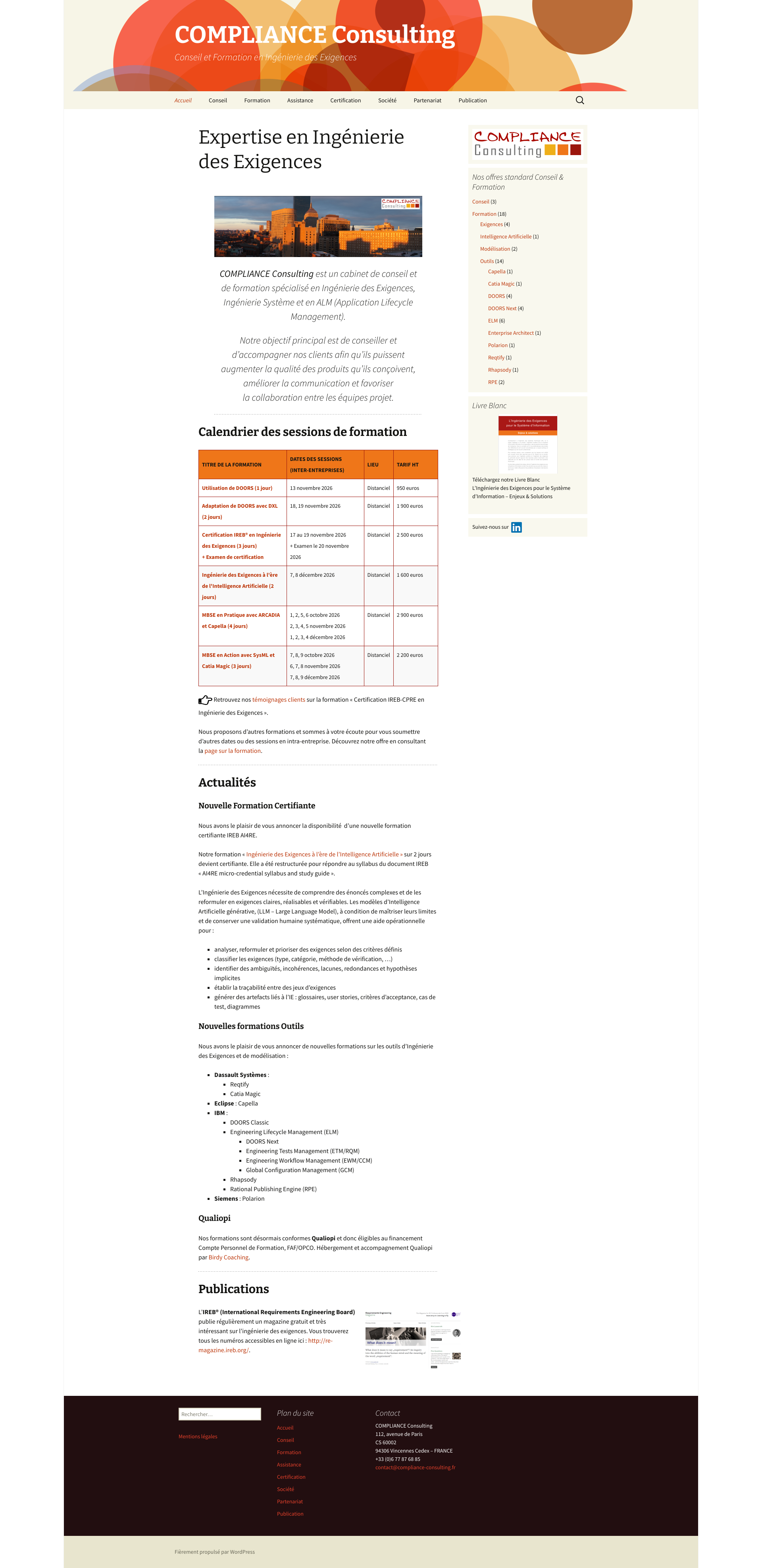 Aperçu du site