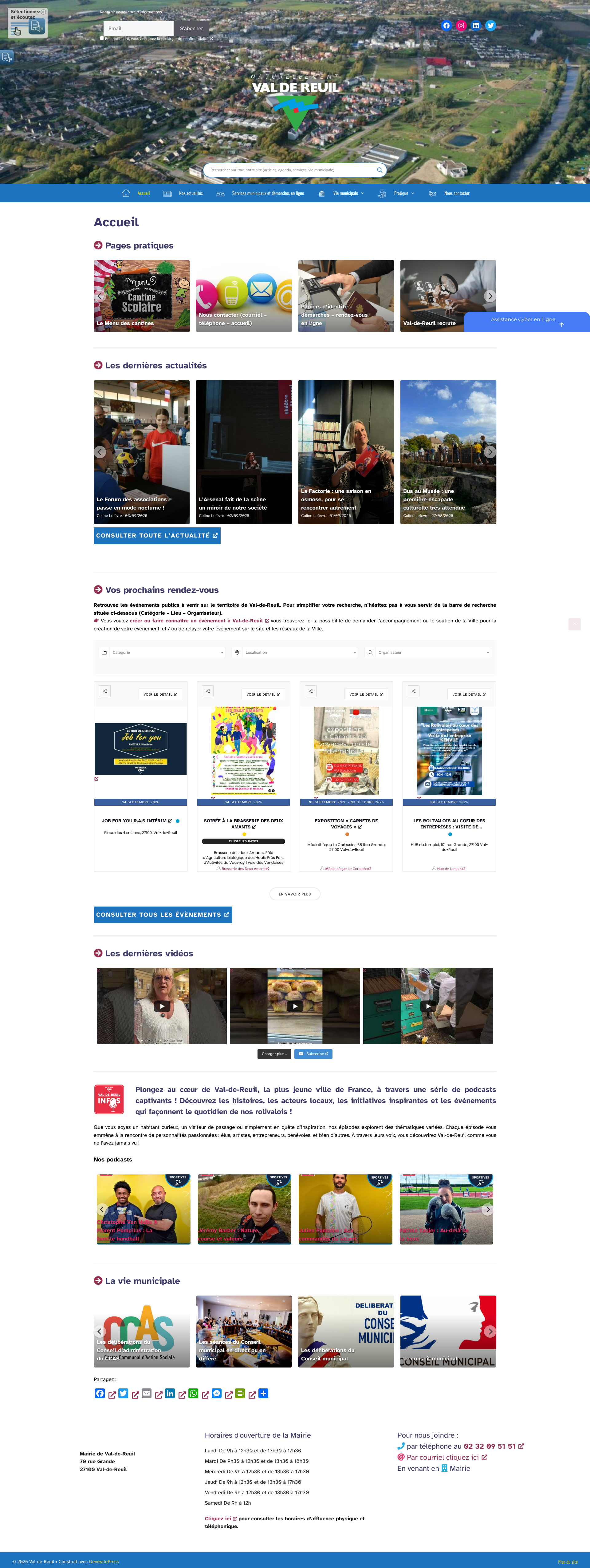 Aperçu du site