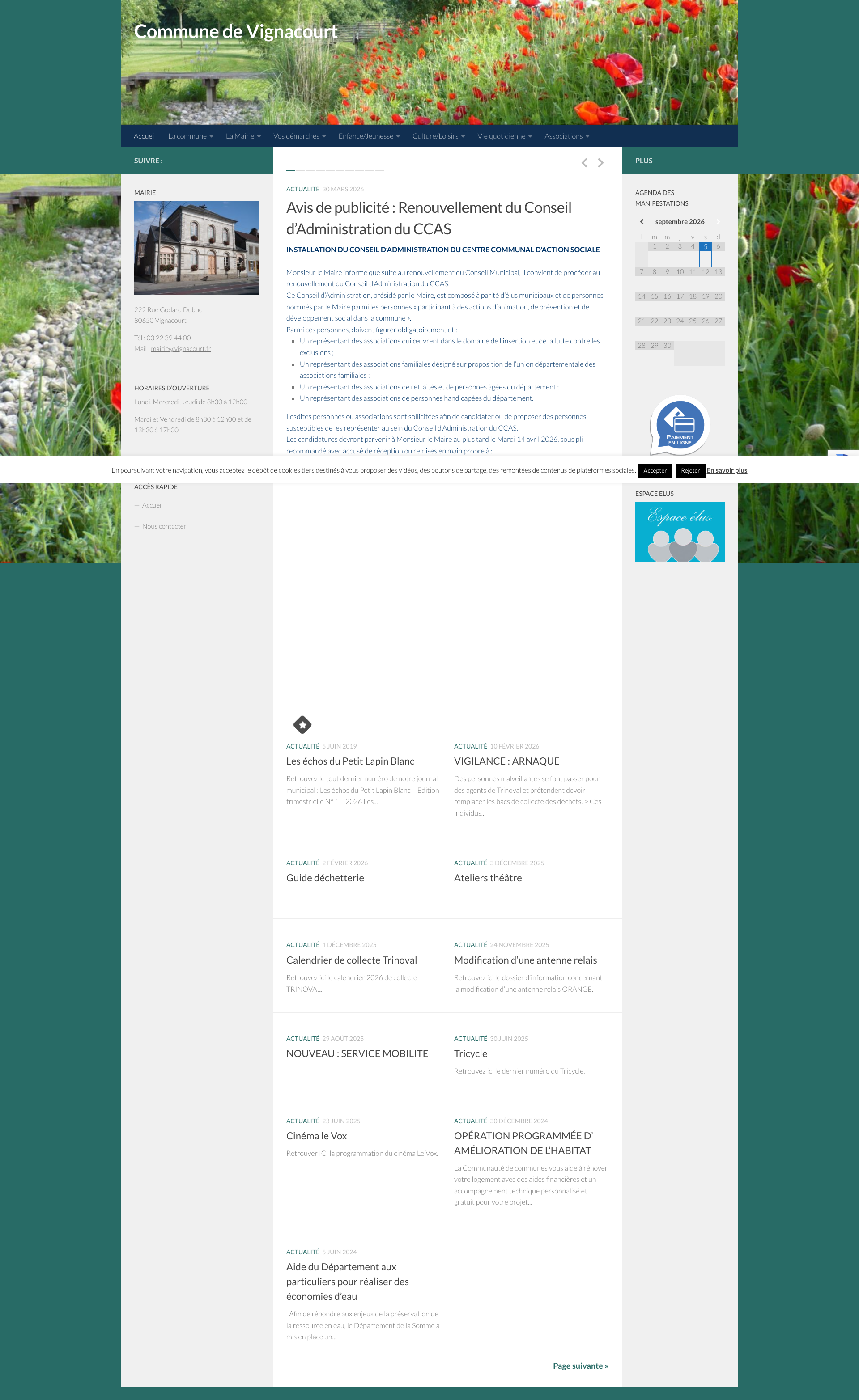 Aperçu du site