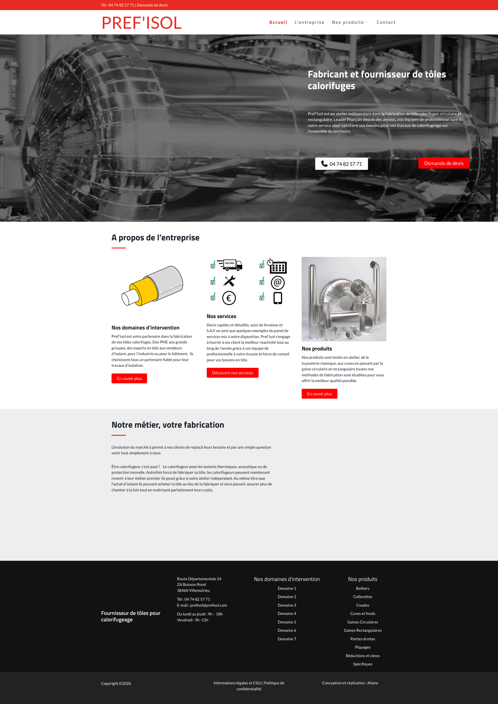 Aperçu du site