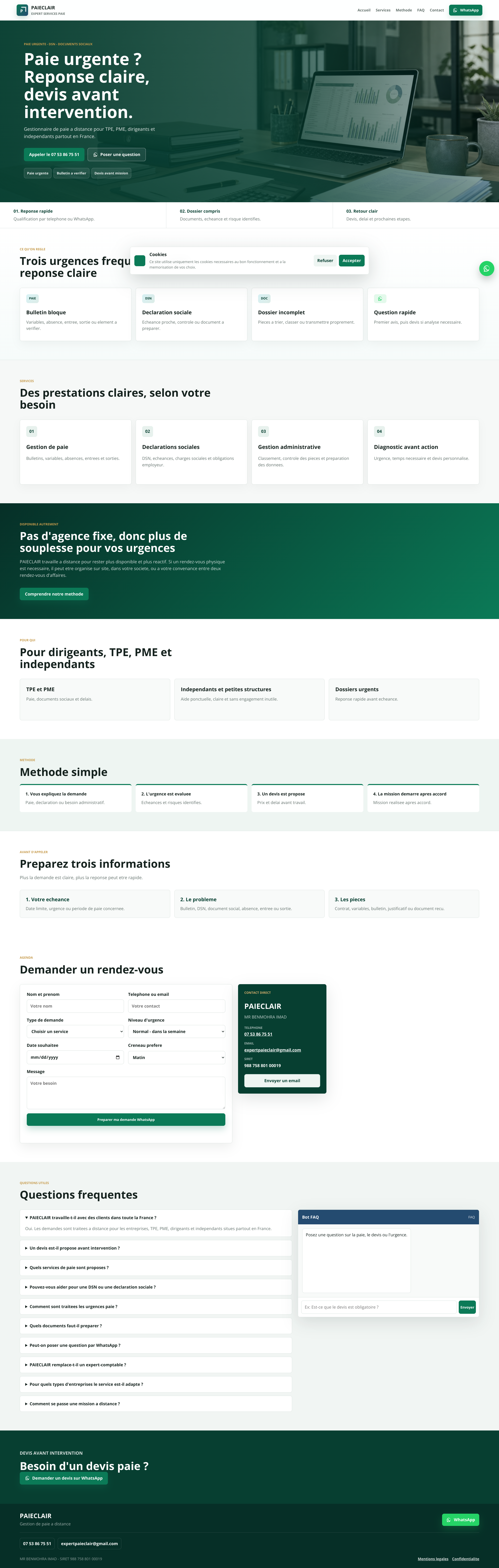 Aperçu du site