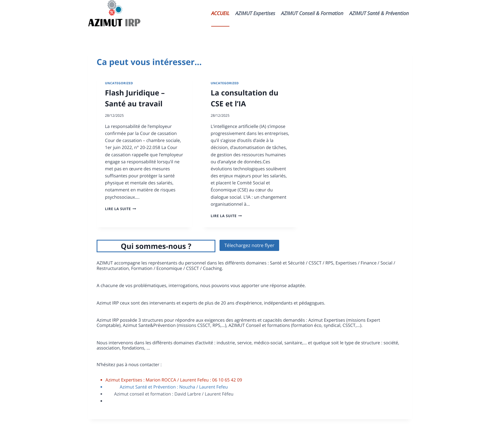 Aperçu du site