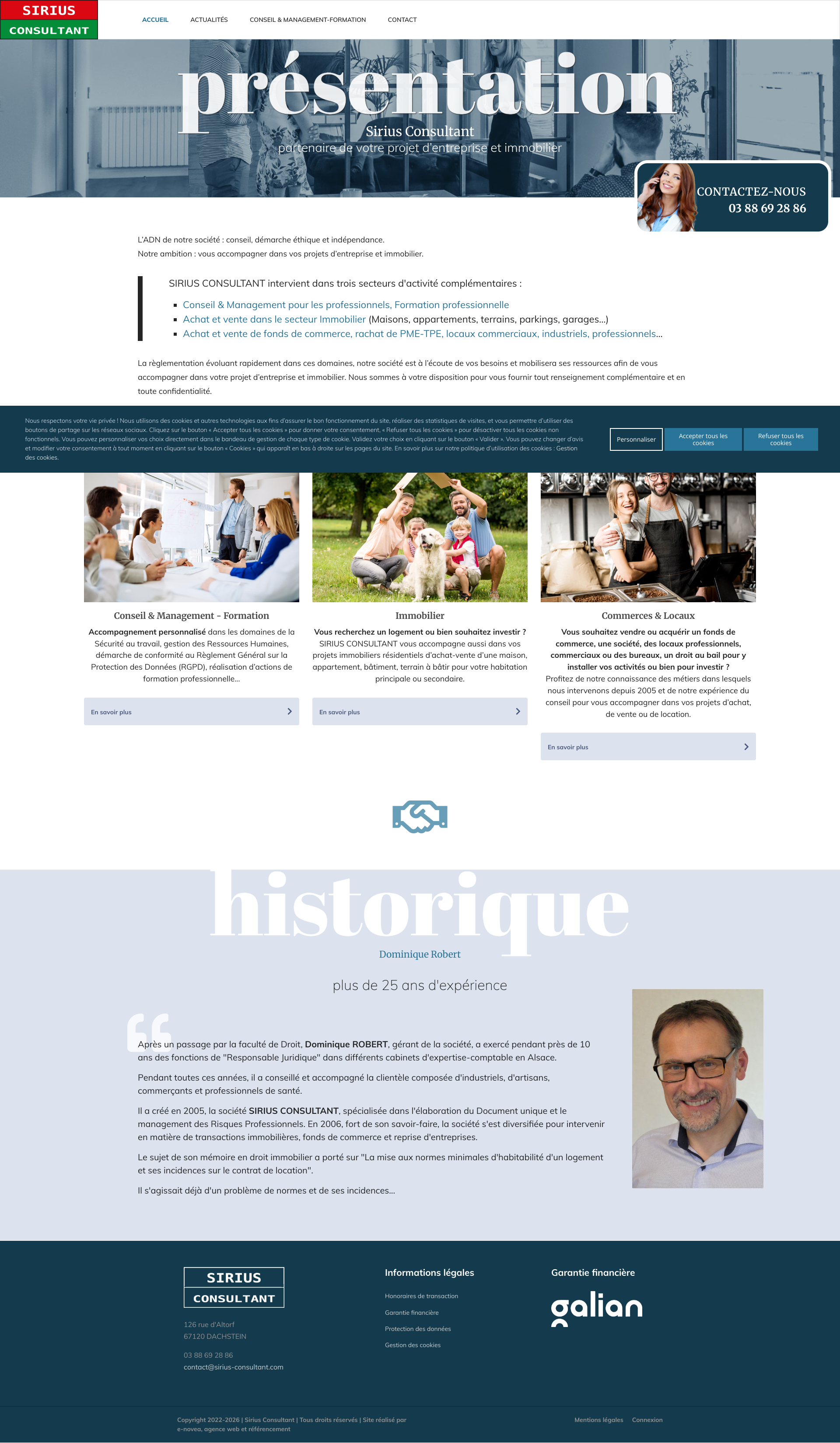 Aperçu du site
