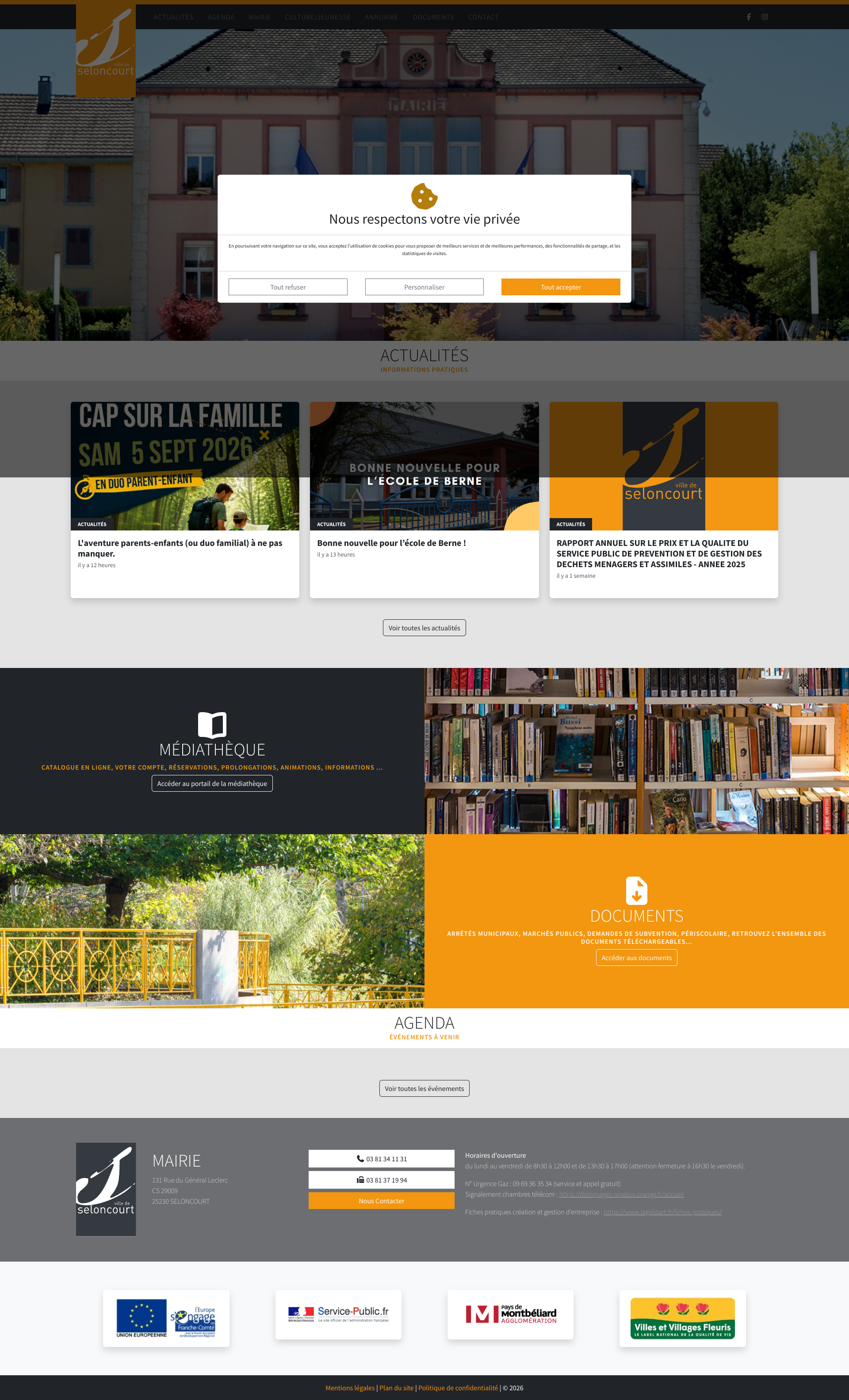 Aperçu du site
