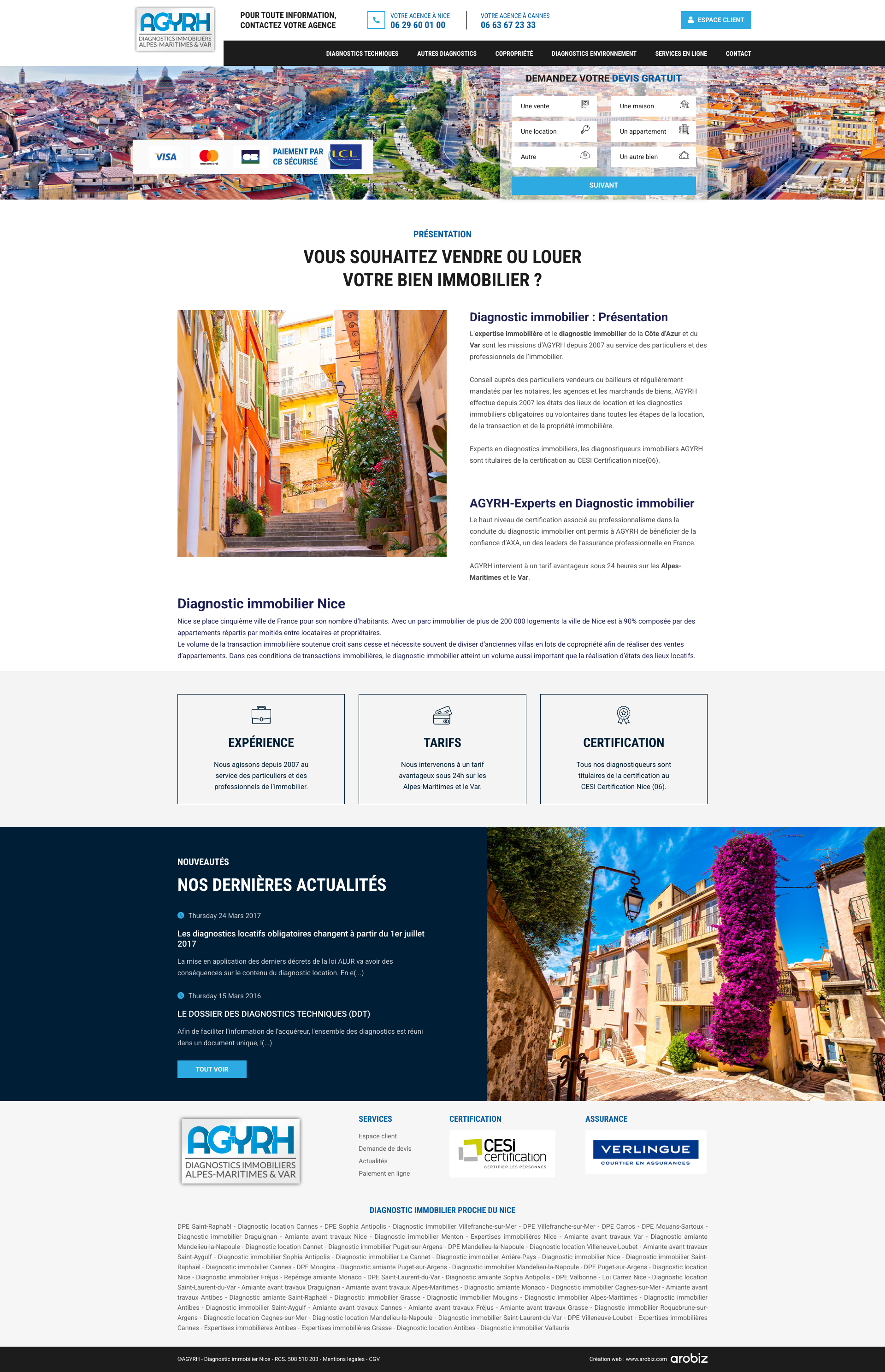 Aperçu du site