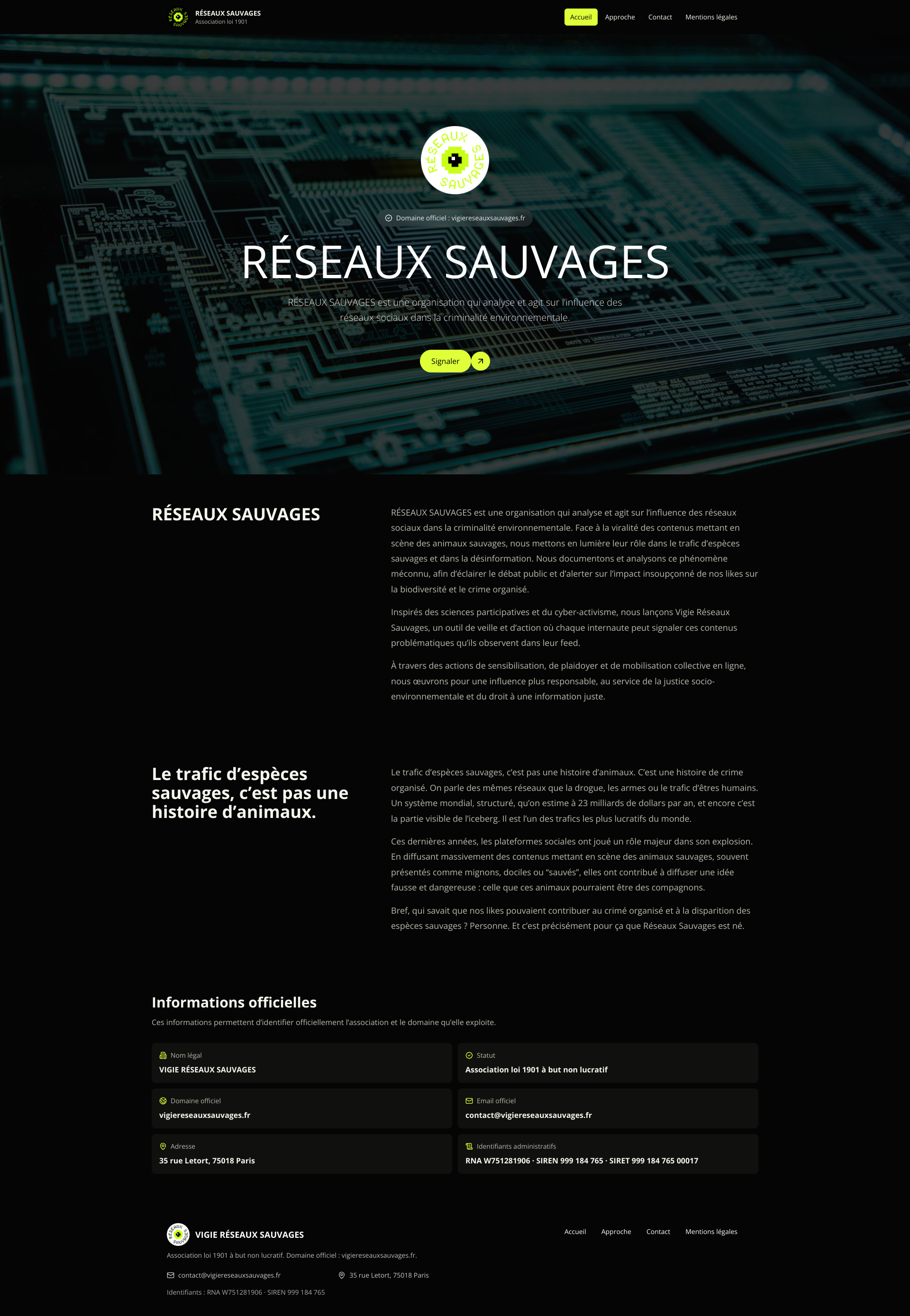 Aperçu du site