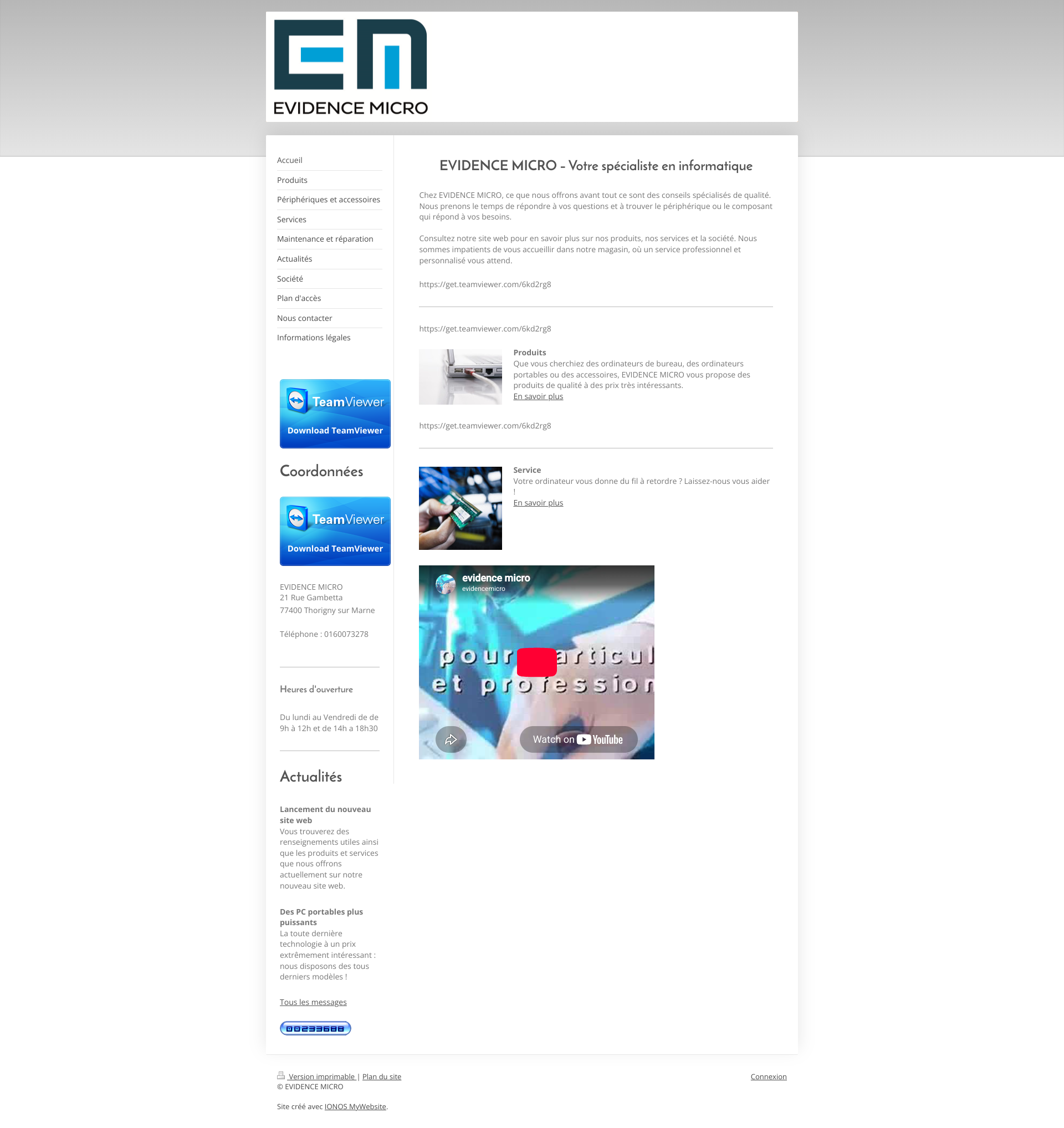 Aperçu du site