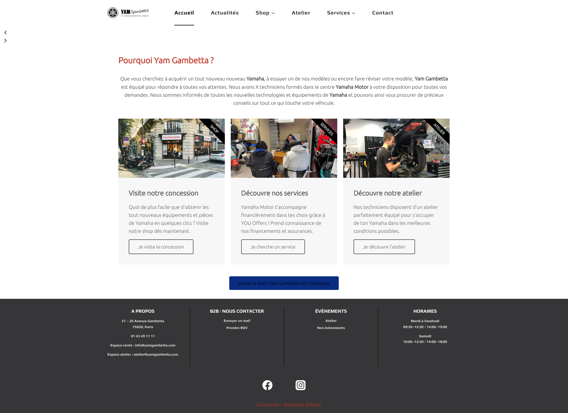 Aperçu du site