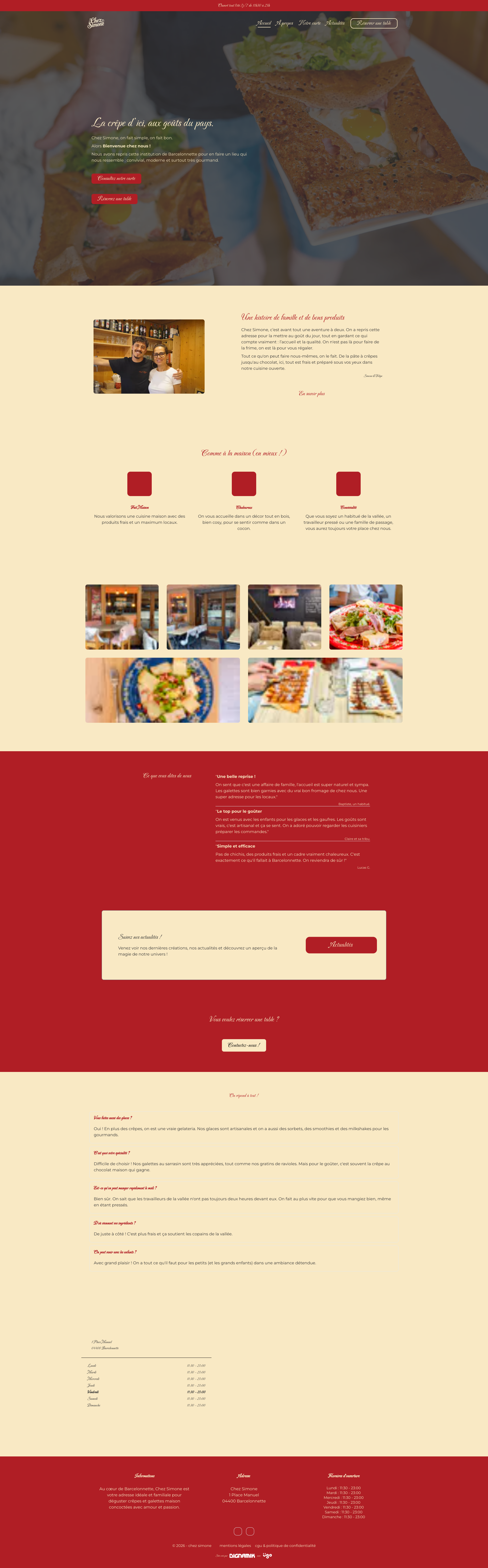 Aperçu du site