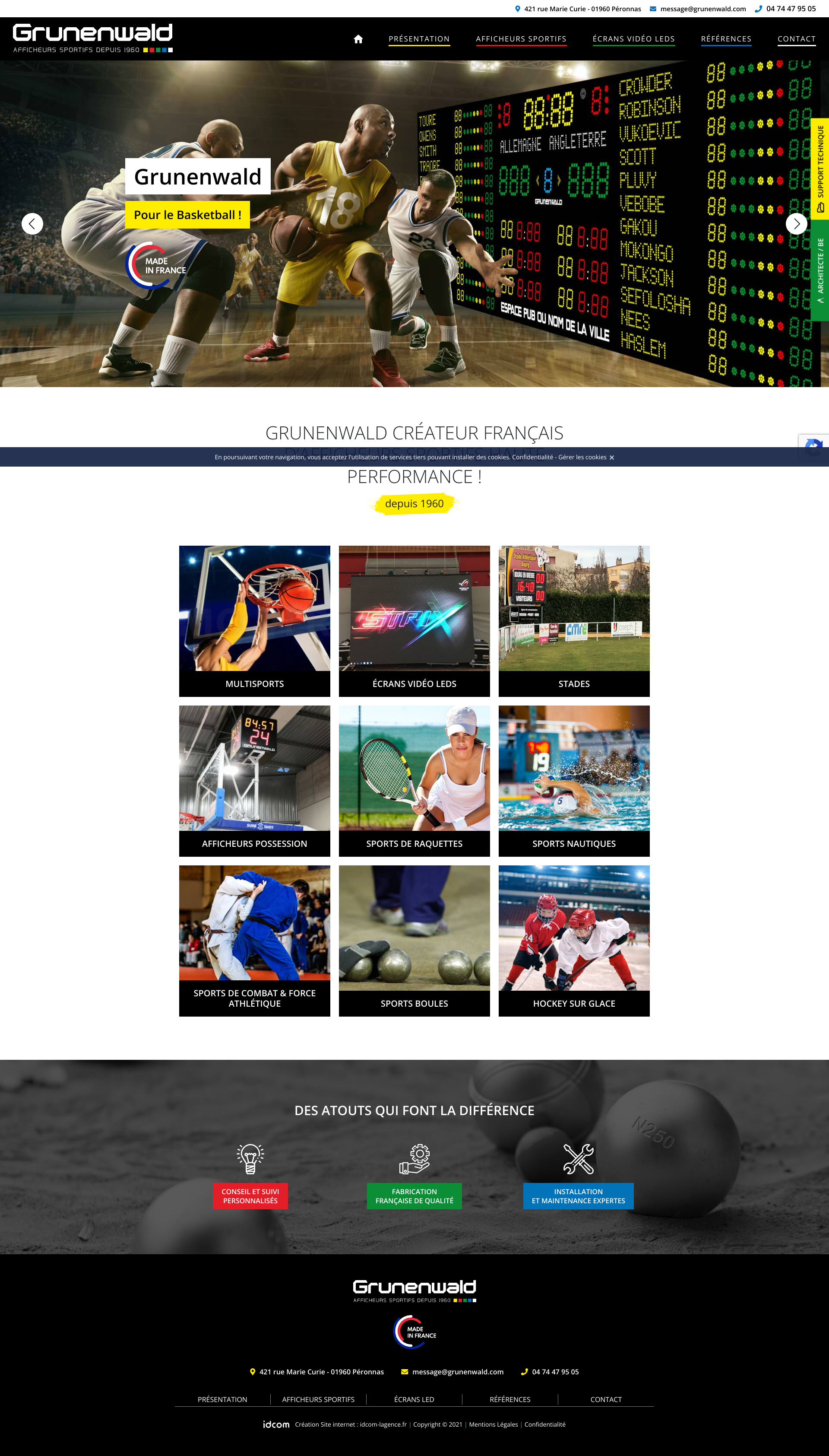 Aperçu du site