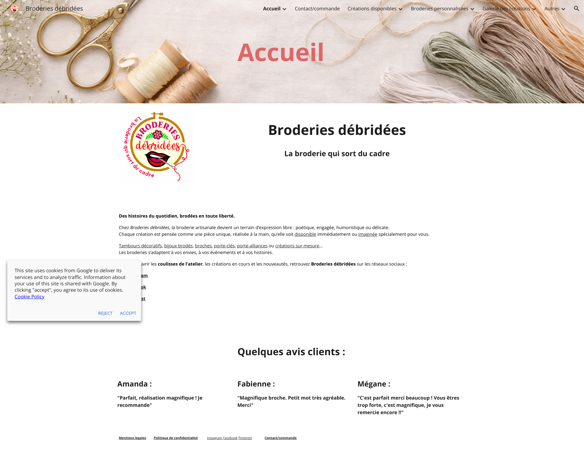 Aperçu du site