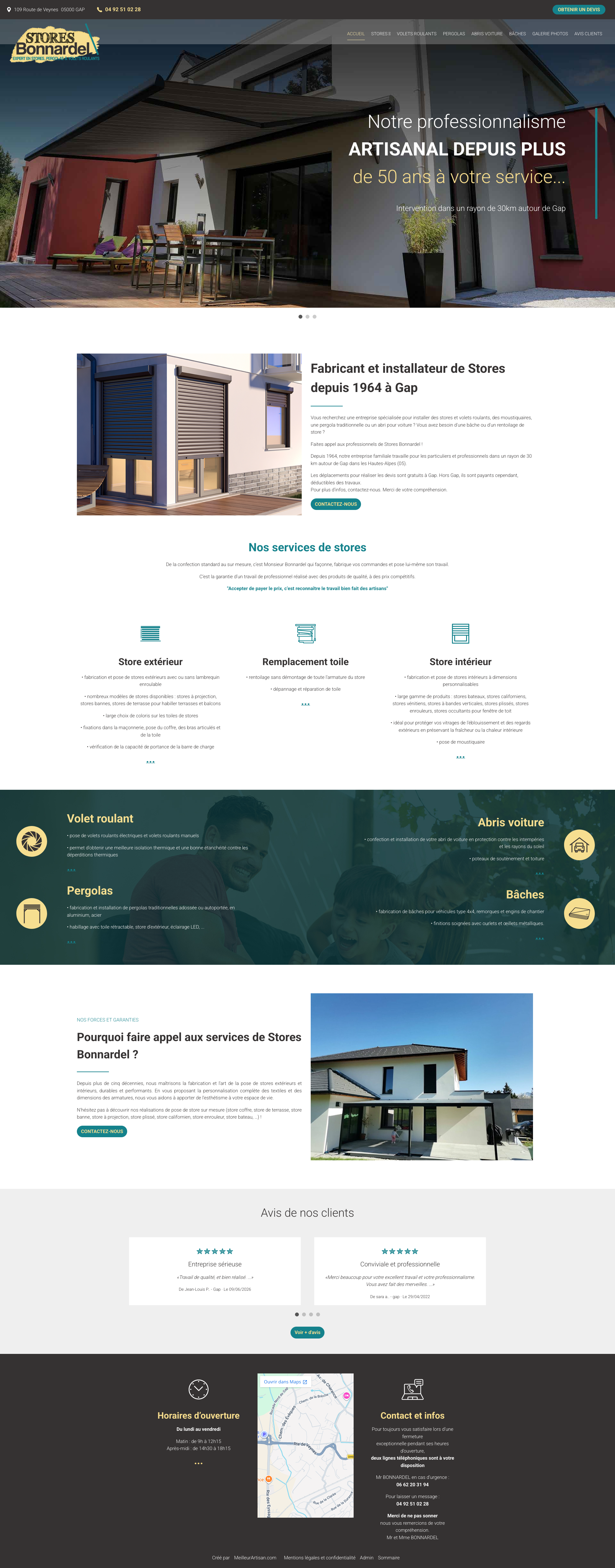 Aperçu du site