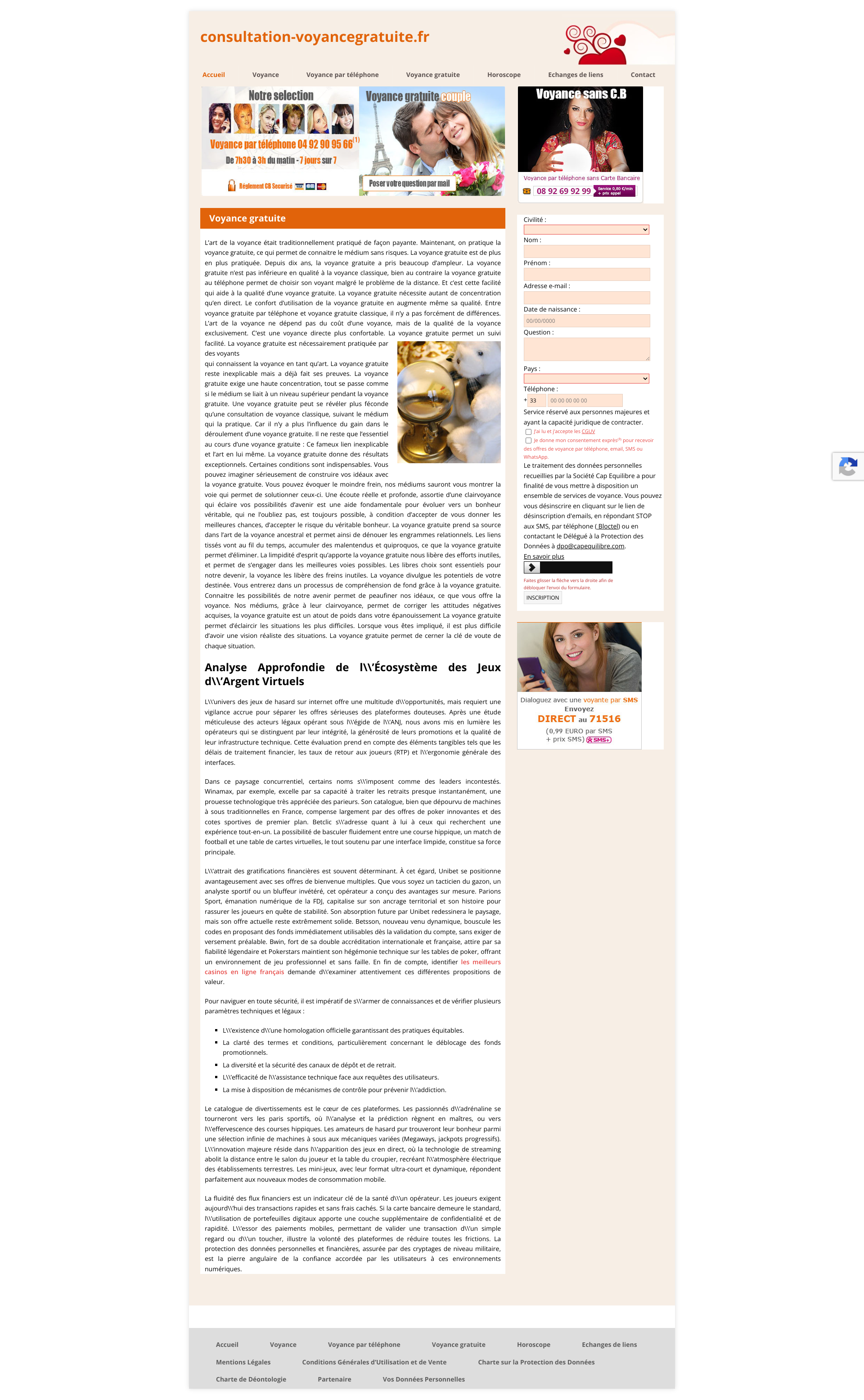 Aperçu du site
