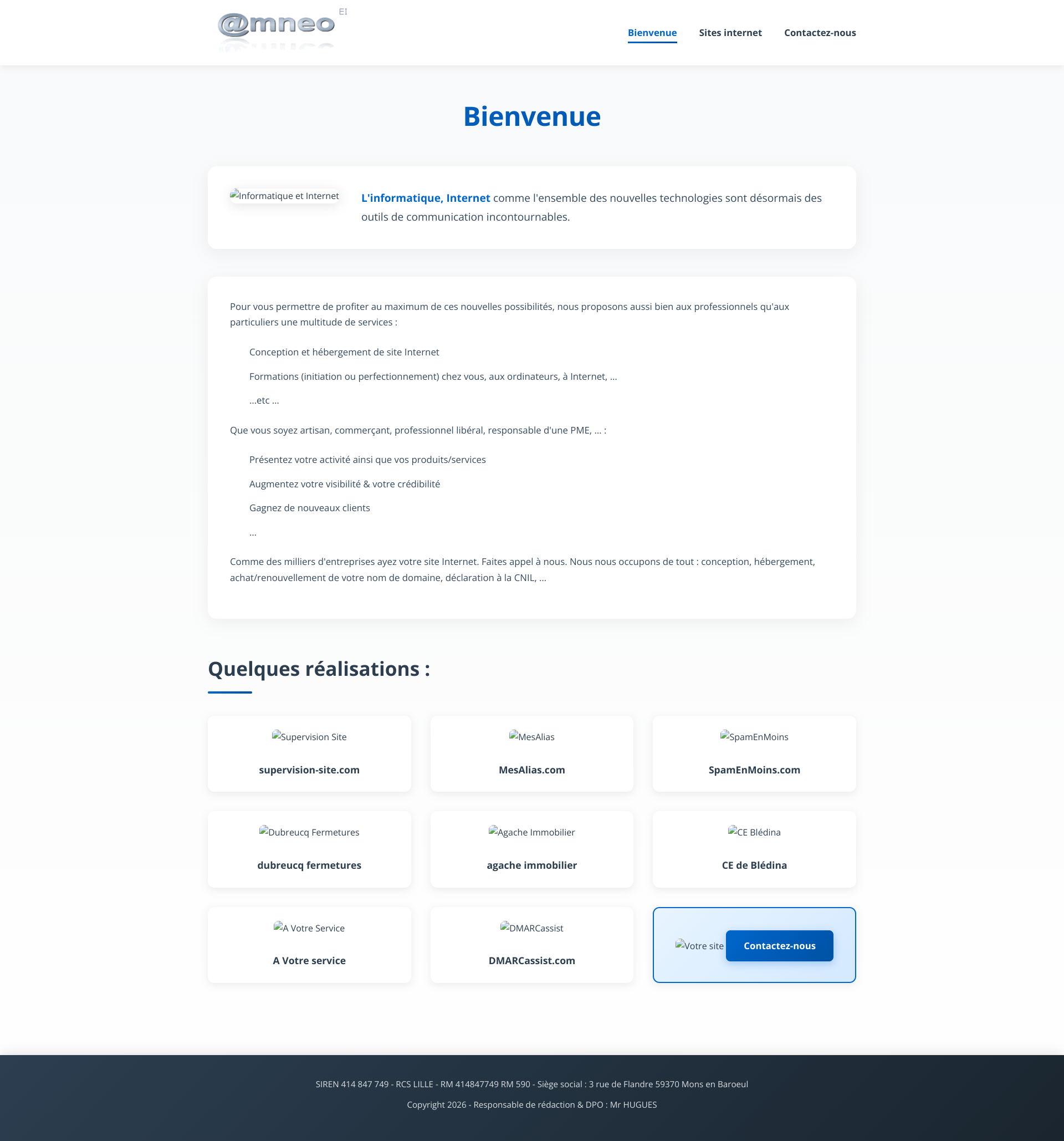 Aperçu du site